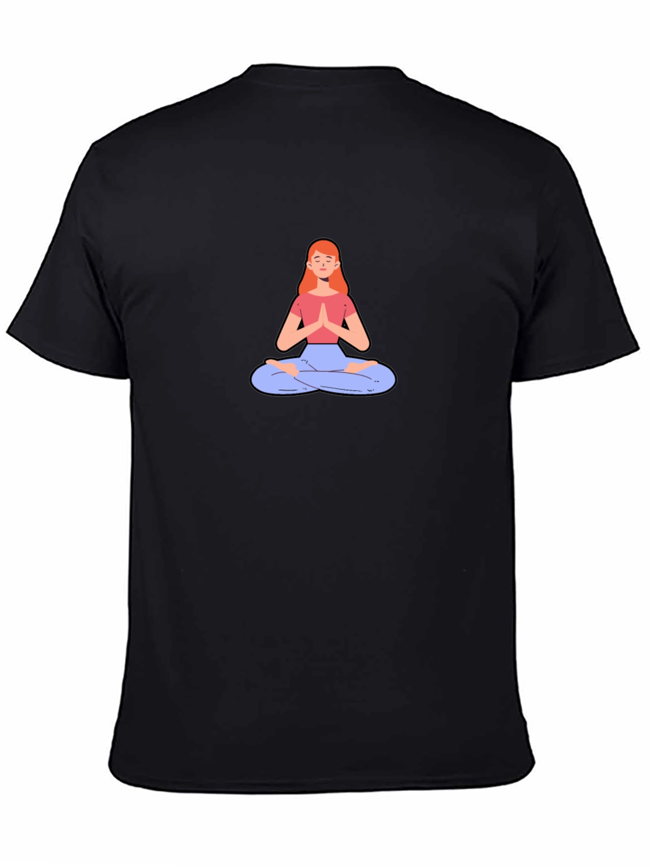 Yoga Meditation Graphic Tee - Black Cotton T-Shirt