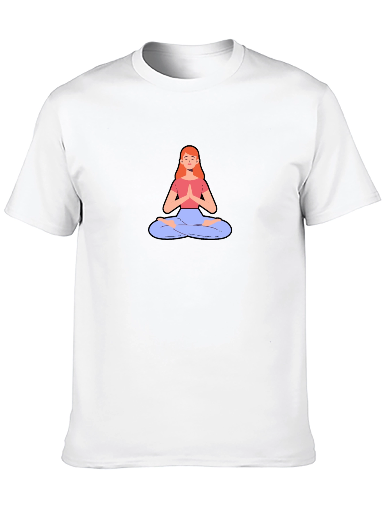 Yoga Meditation Graphic Tee - Black Cotton T-Shirt