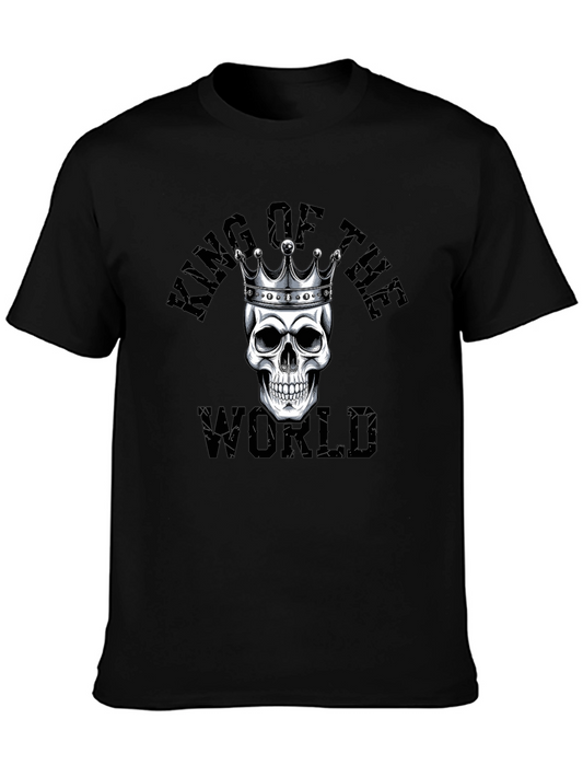 King of the World Skull Graphic T-Shirt