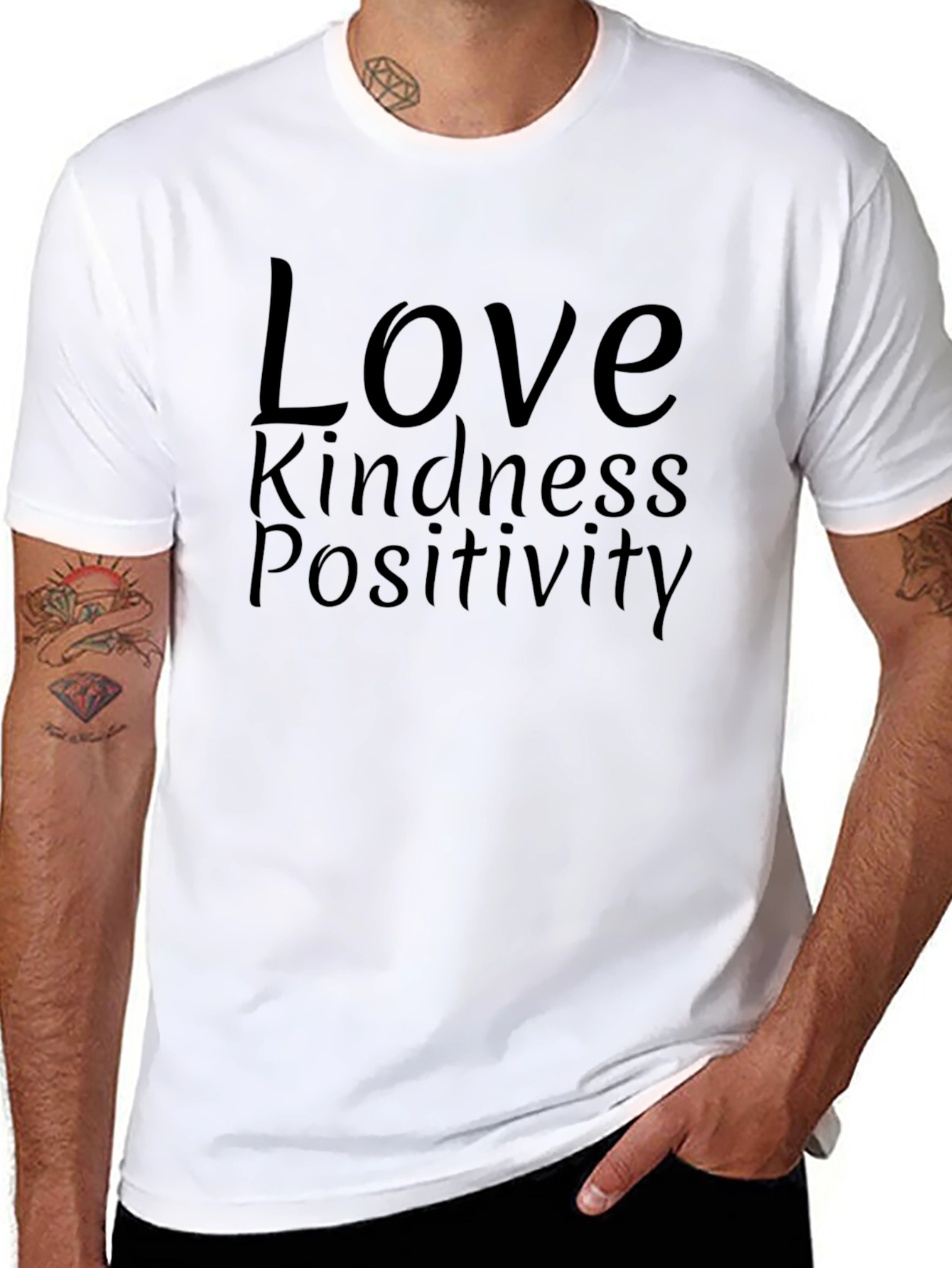 Love Kindness Positivity T-Shirt - Classic Crew Neck Tee