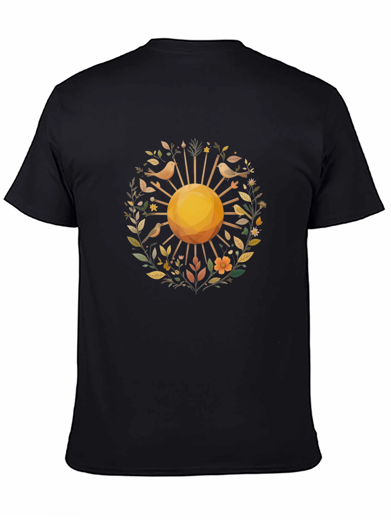 Nature Sun Graphic Black T-Shirt
