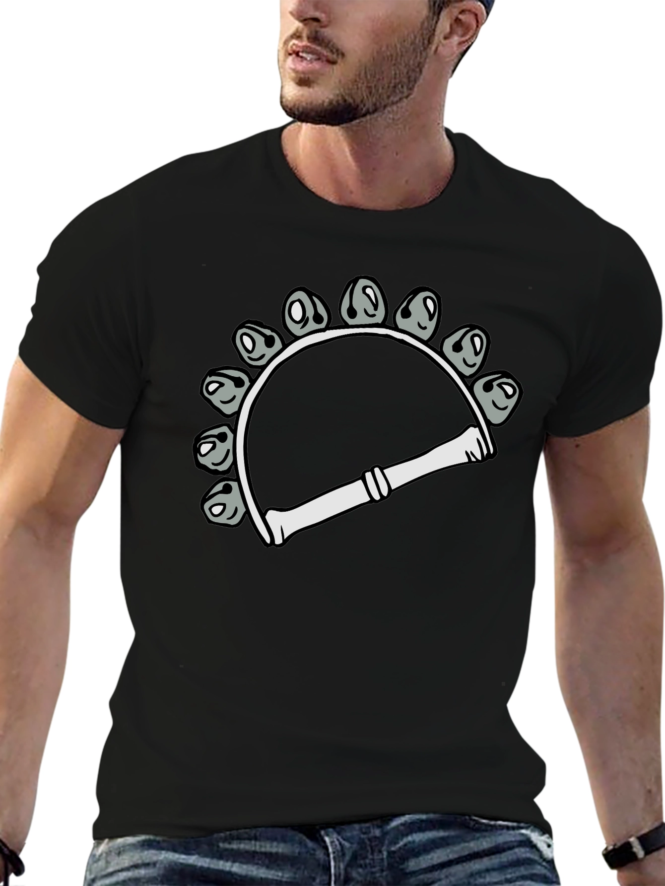Tambourine Graphic T-Shirt - Musical Instrument Design