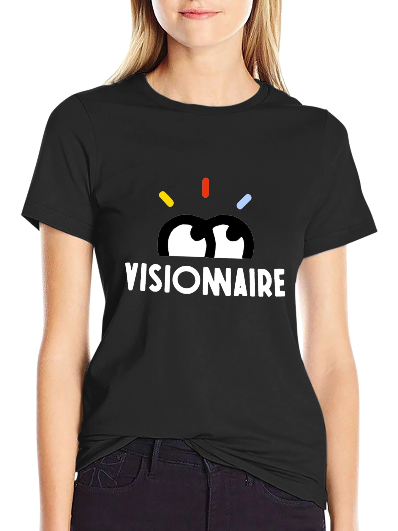Visionnaire Graphic T-Shirt - Stylish Black Tee