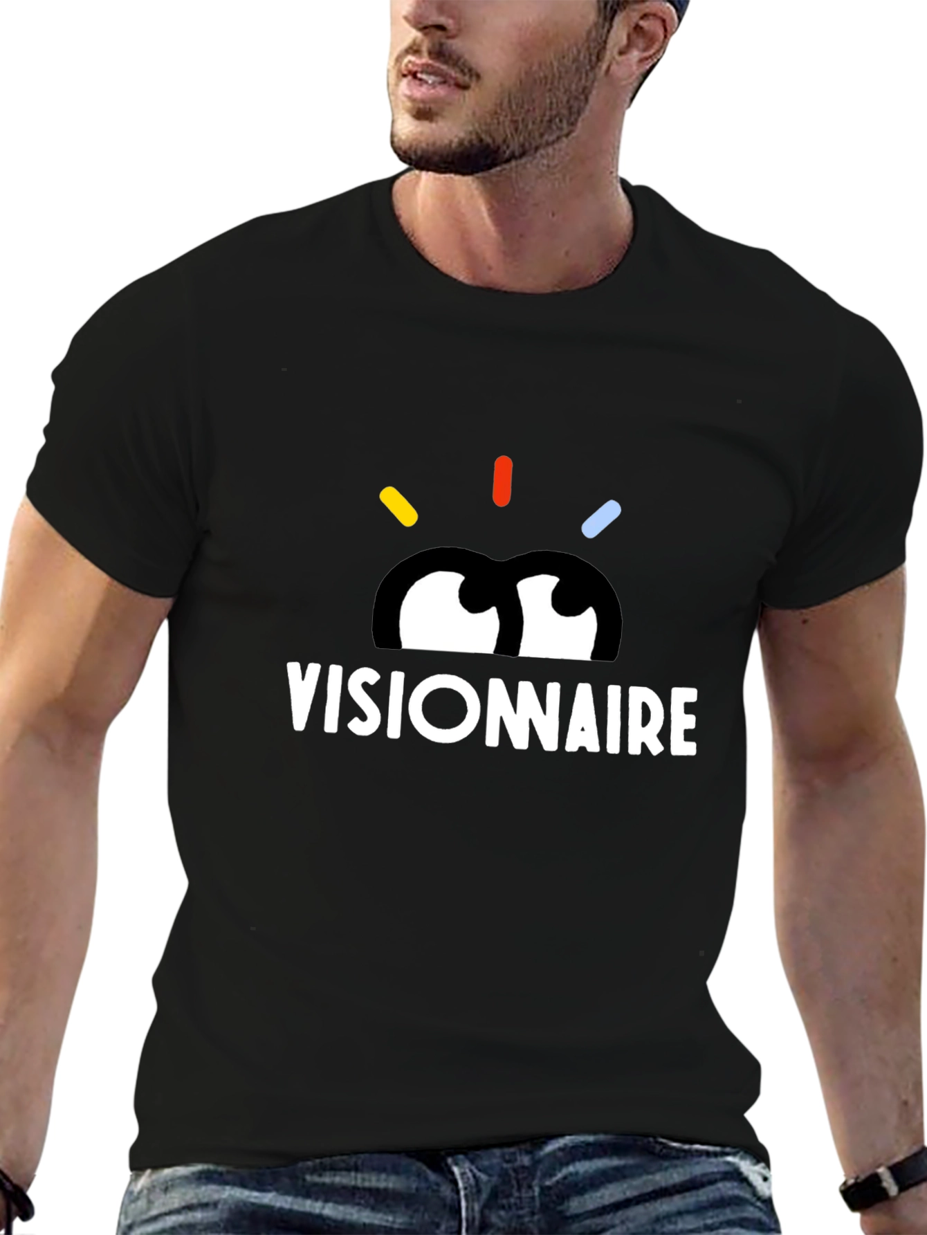 Visionnaire Graphic T-Shirt - Stylish Black Tee