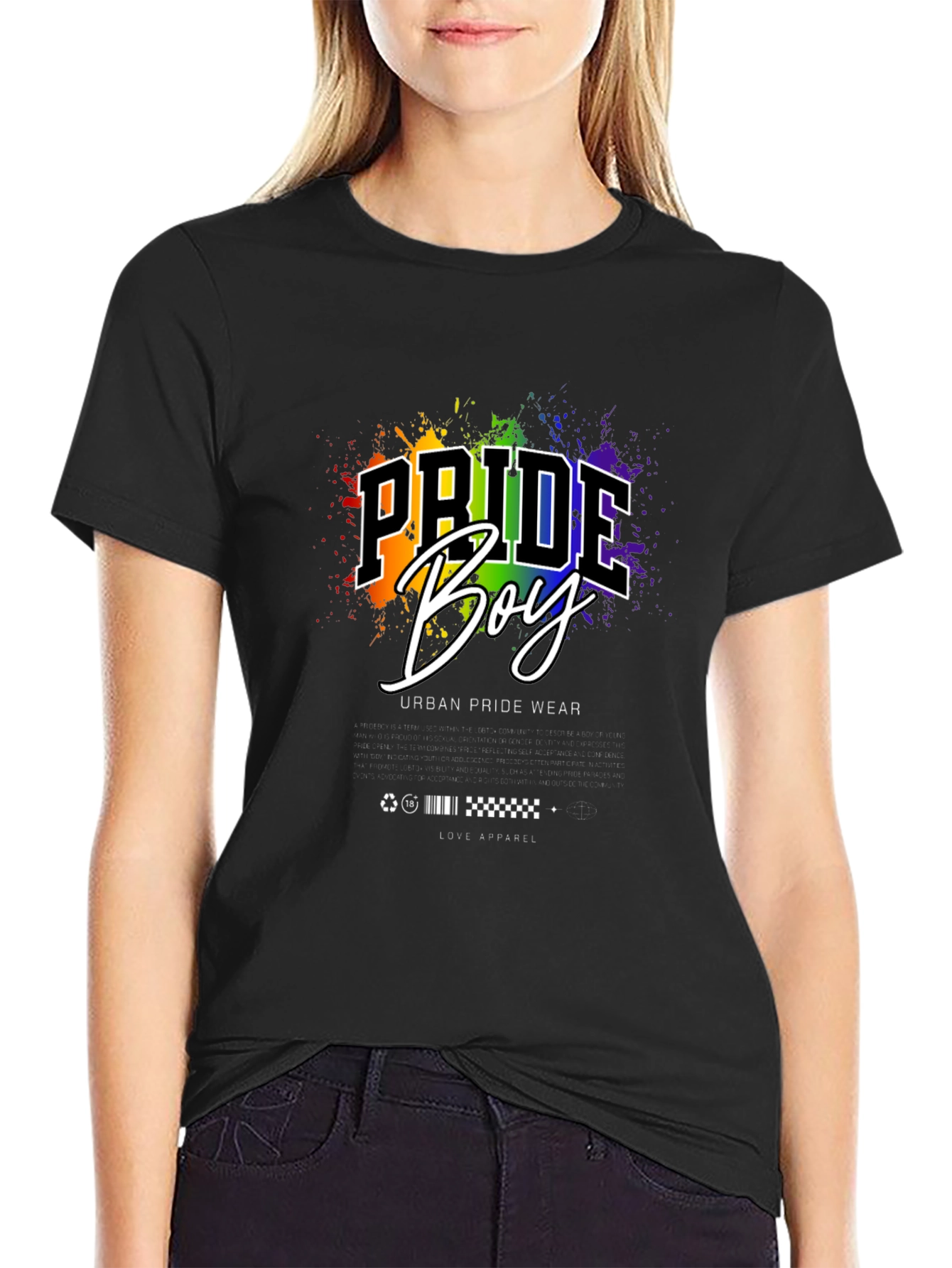 Pride Boy Graphic Print Black T-Shirt