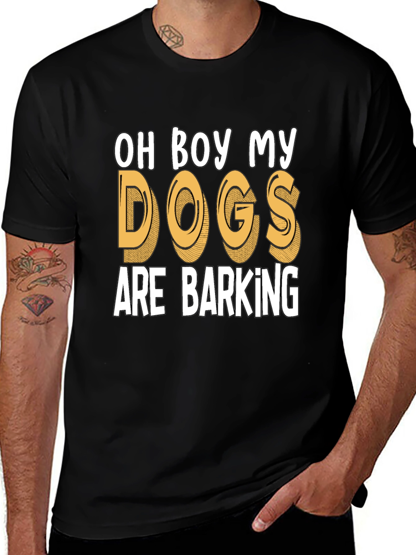 Mens Oh Boy My Dogs Are Barking Graphic Tee