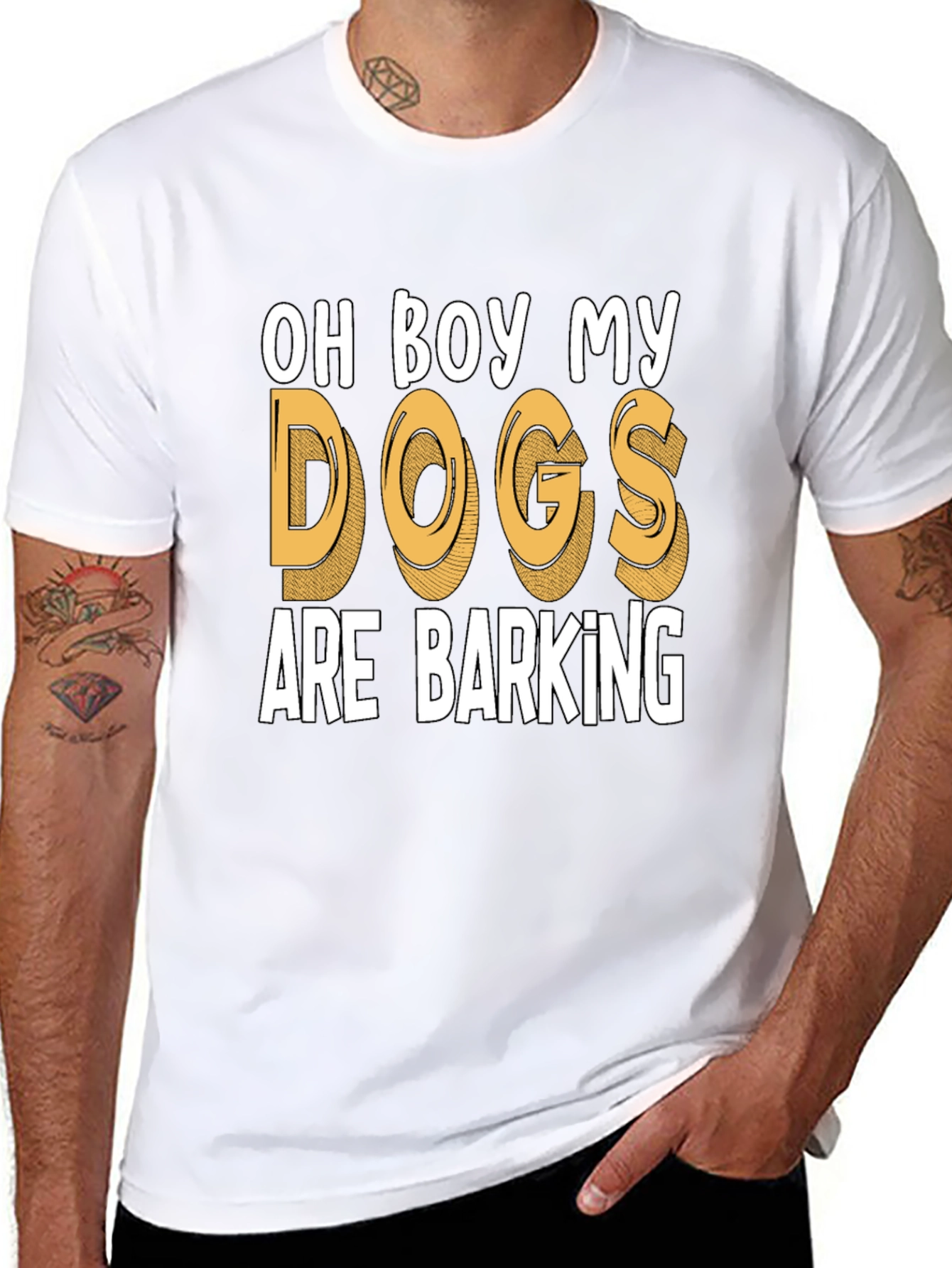 Mens Oh Boy My Dogs Are Barking Graphic Tee