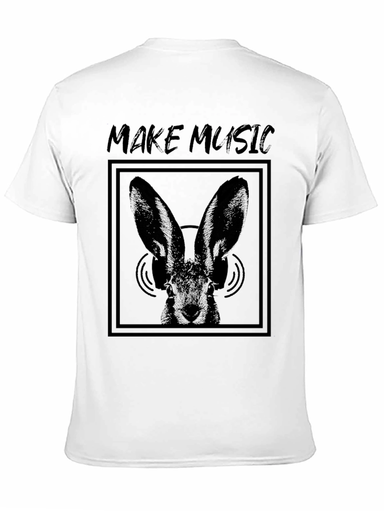 Make Music Bunny Graphic Tee - Black