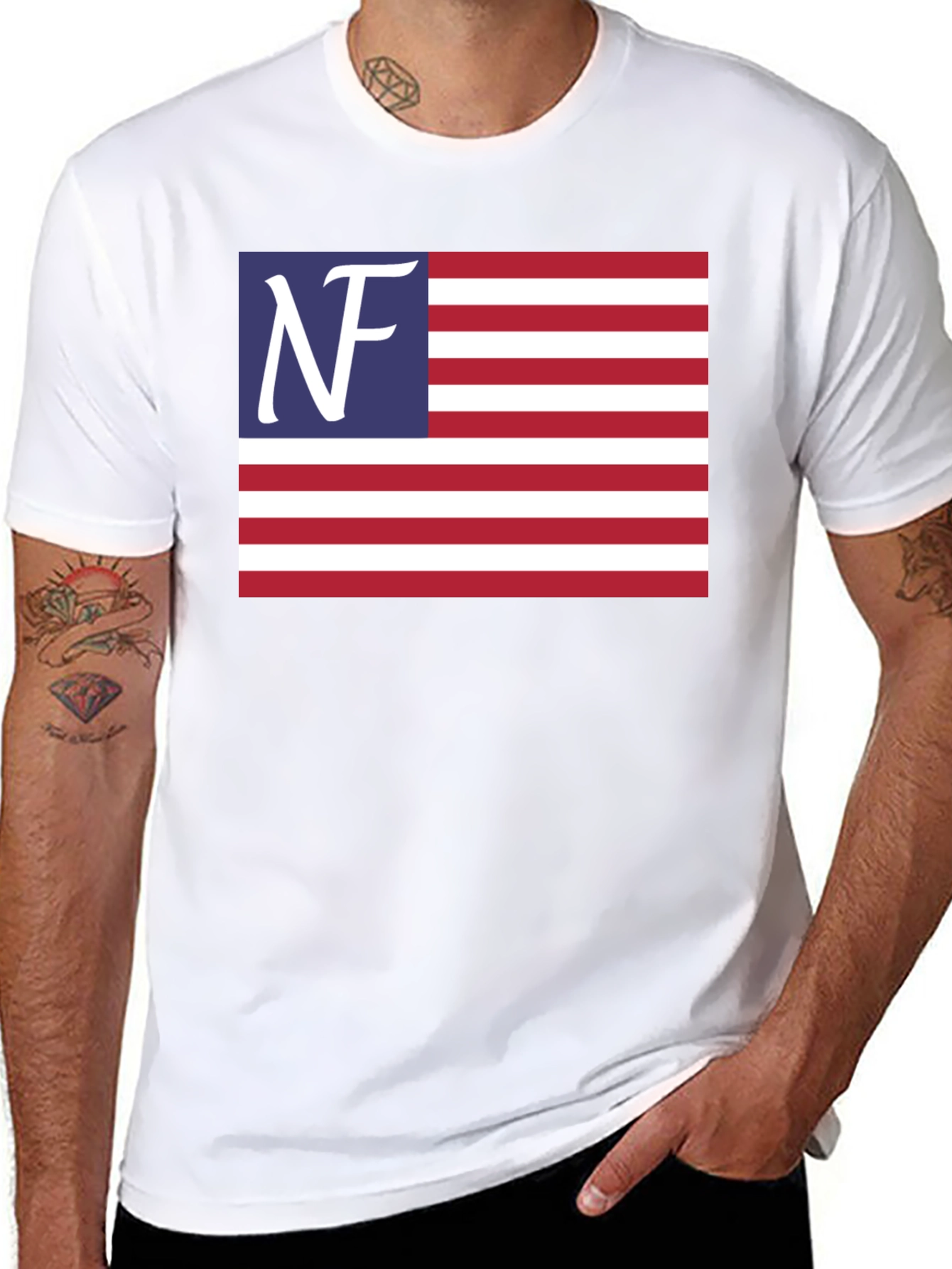 NF Patriotic T-Shirt - American Flag Design