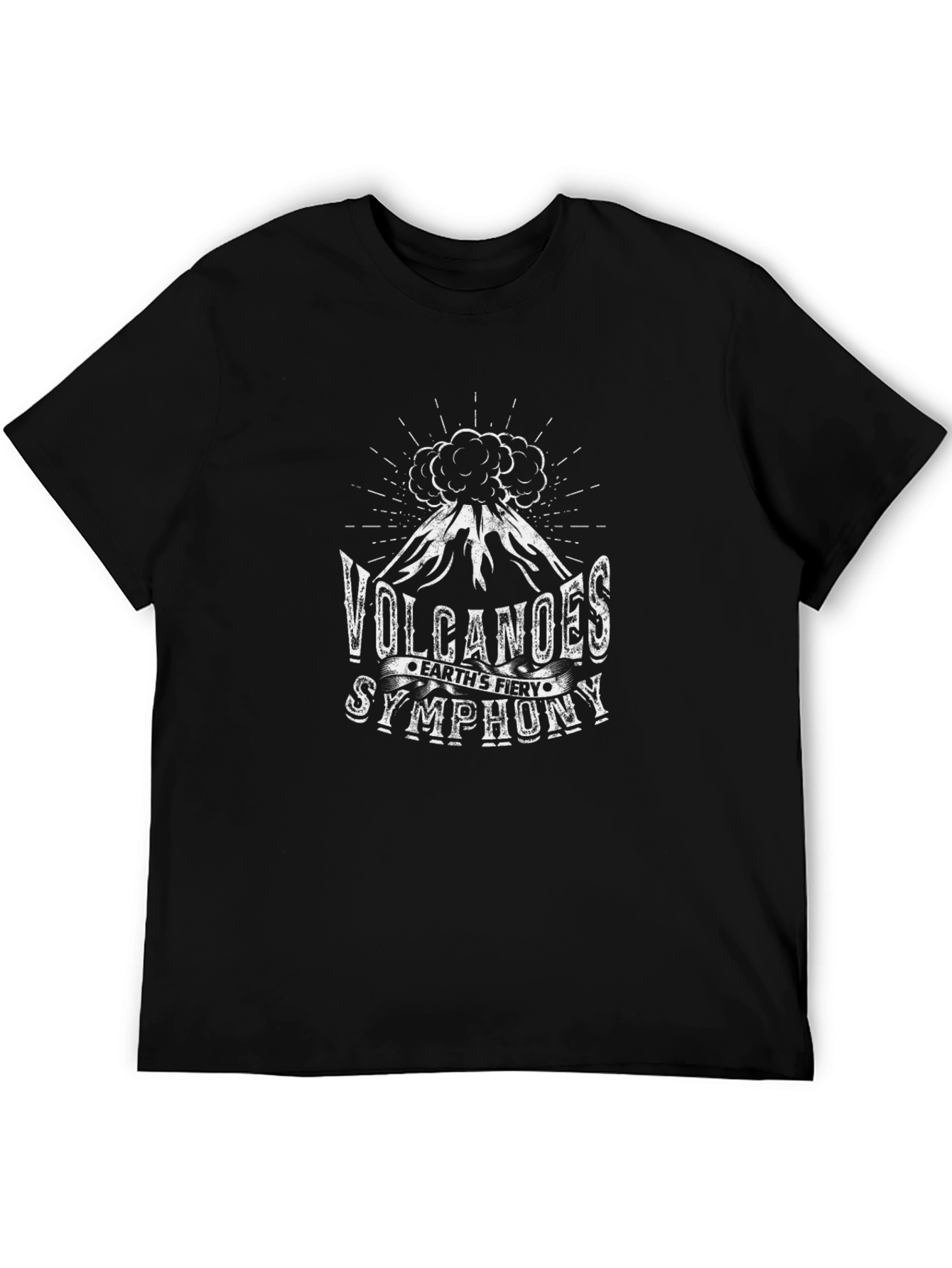 Volcanoes Earths Fiery Symphony Black T-Shirt