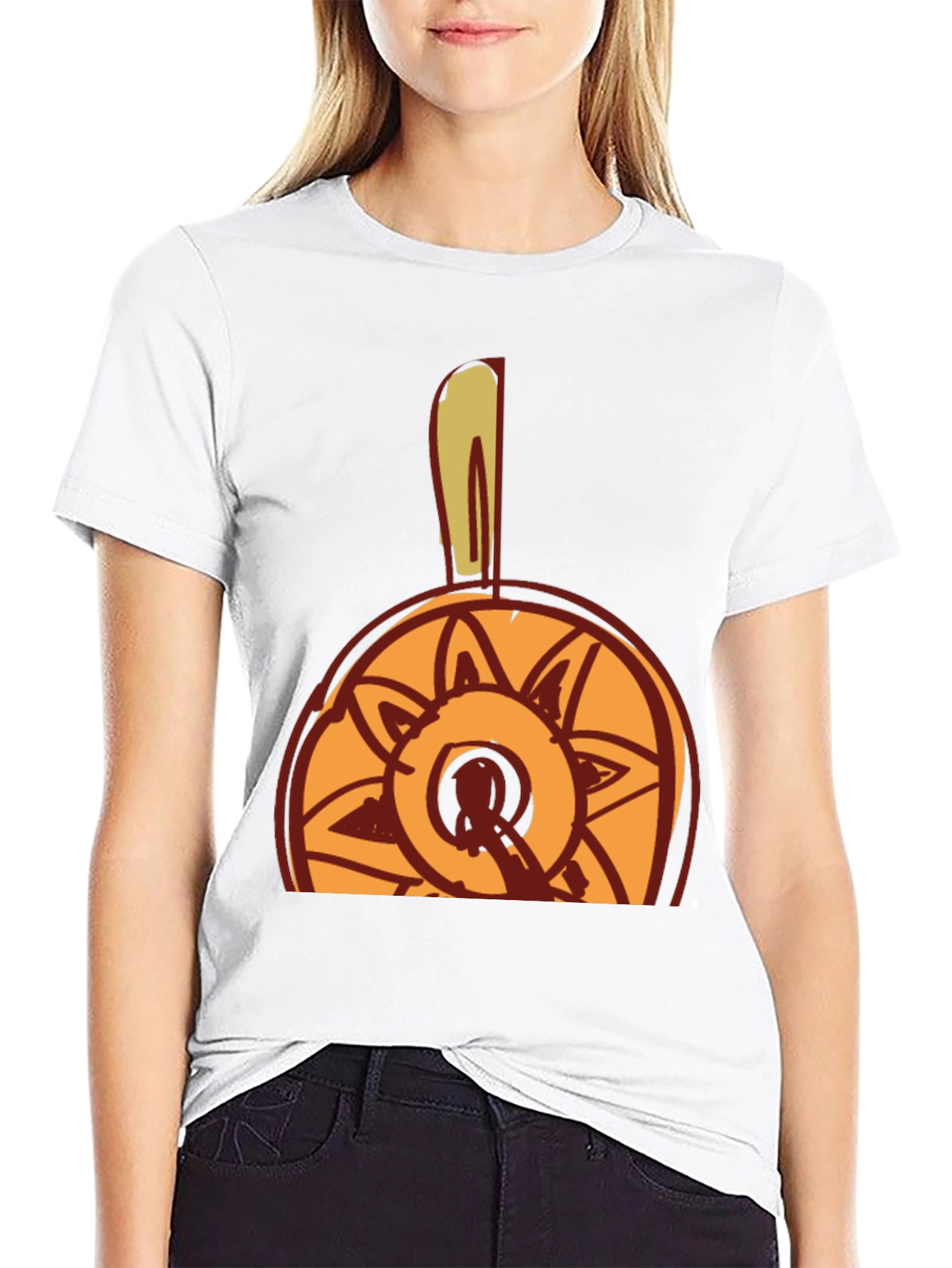 Abstract Sun Design Black T-Shirt
