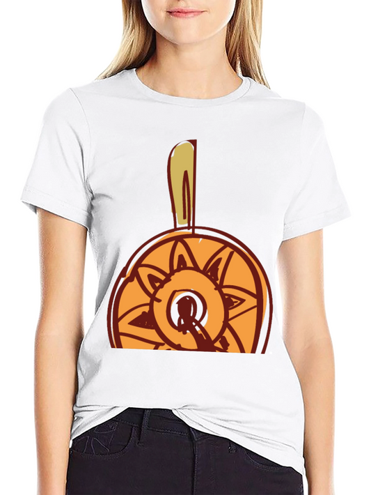 Abstract Sun Design Black T-Shirt