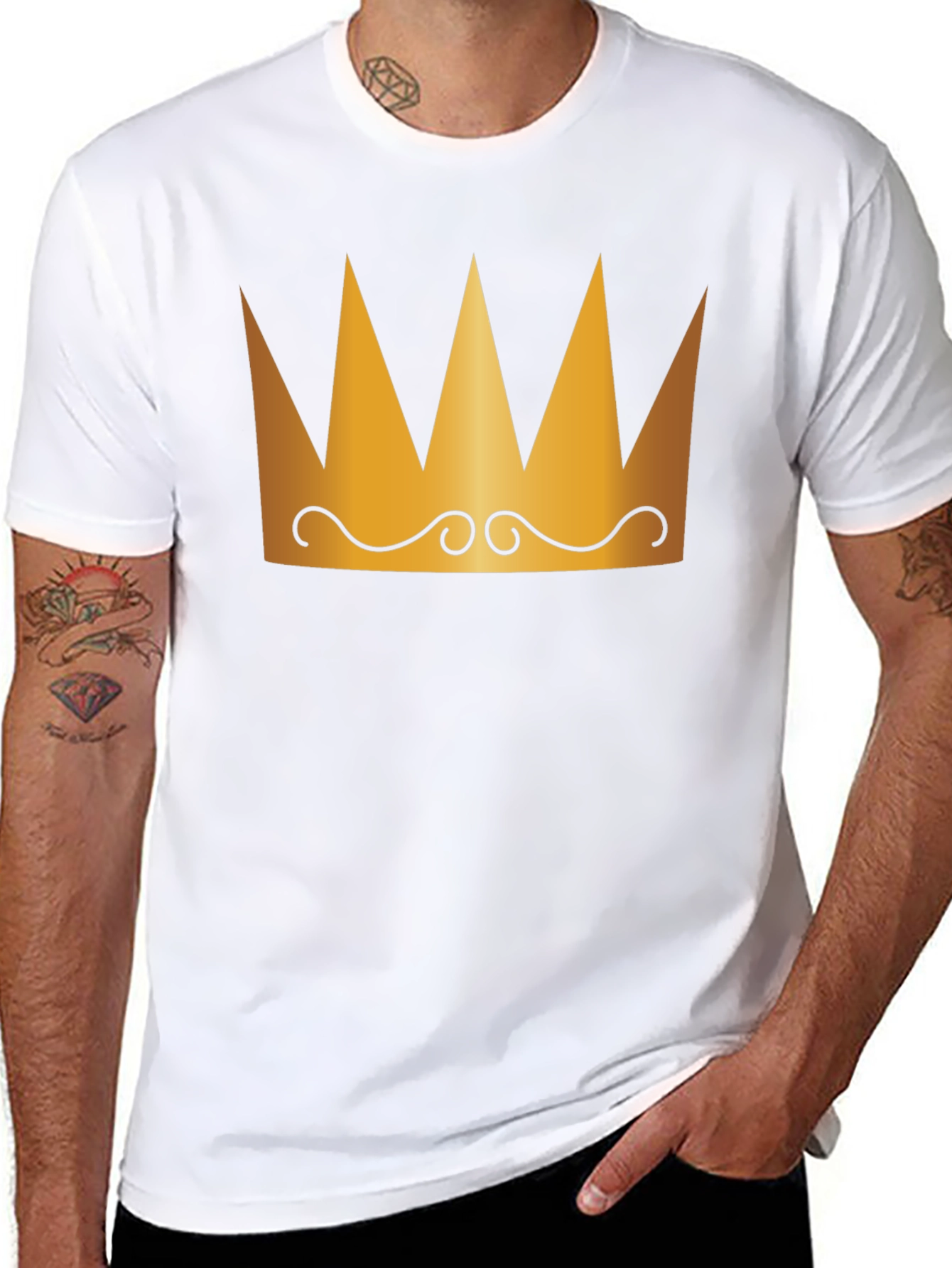 Crown Graphic Tee - Black Cotton T-Shirt