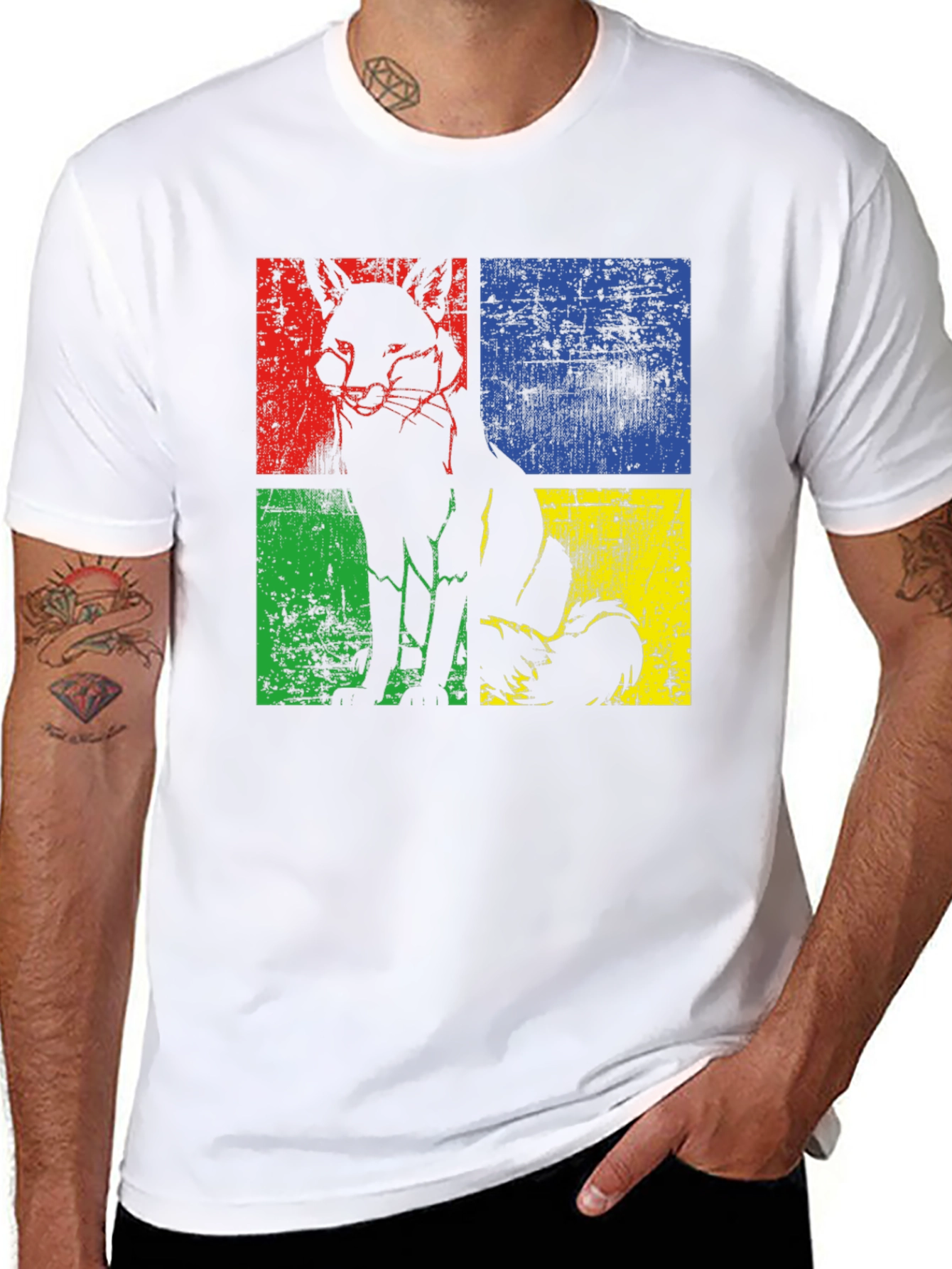 Retro Fox Graphic T-Shirt - Cool Distressed Design