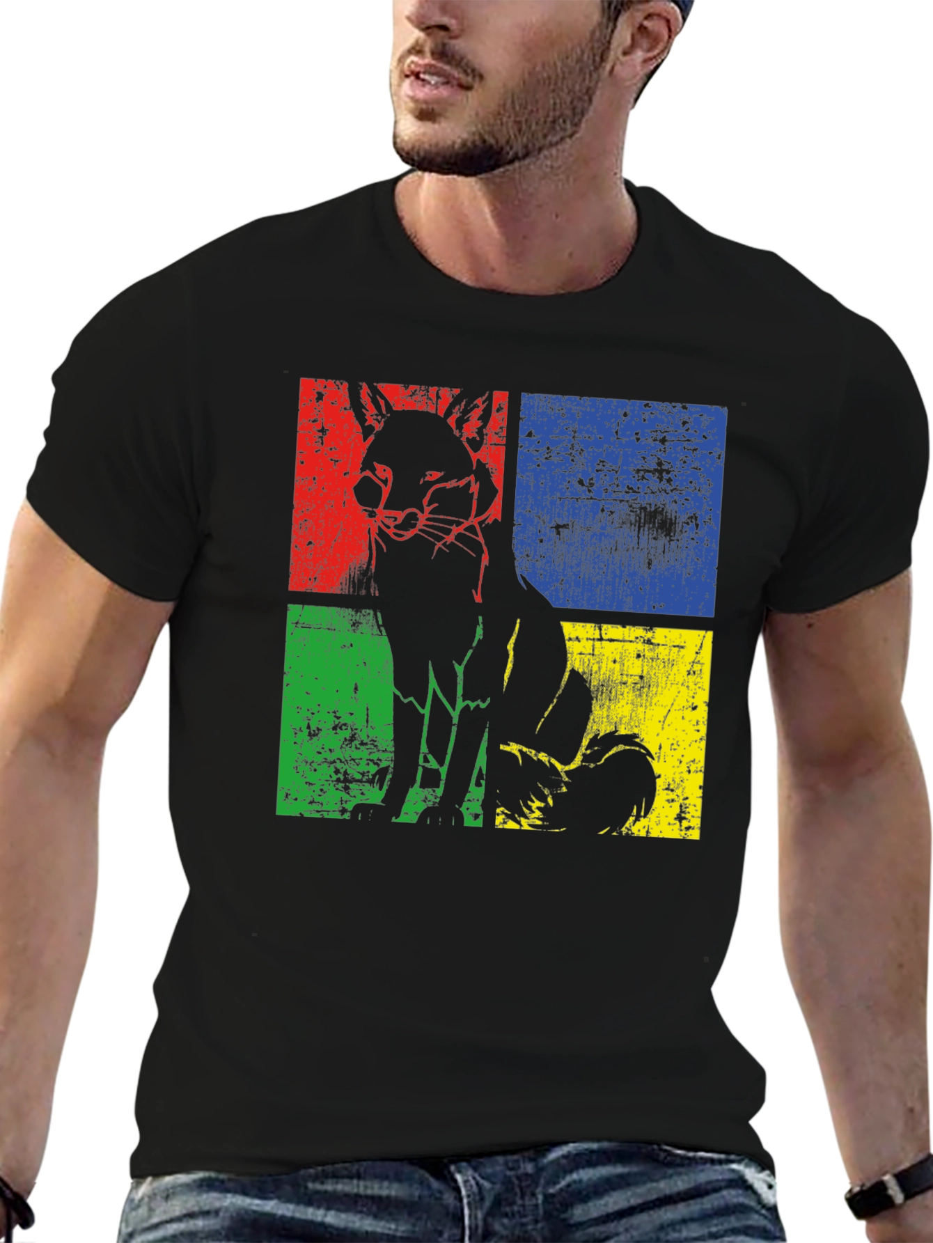 Retro Fox Graphic T-Shirt - Cool Distressed Design