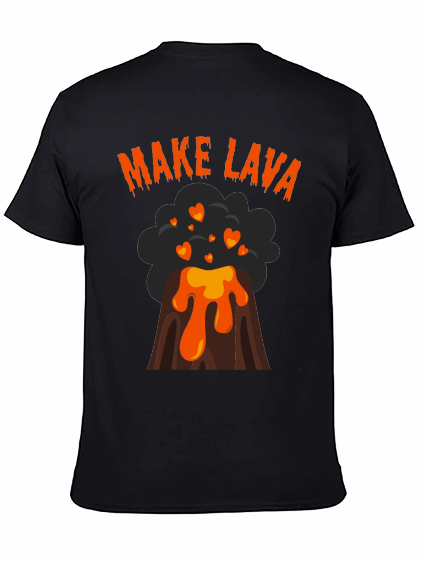Make Lava Volcano Heart Graphic T-Shirt