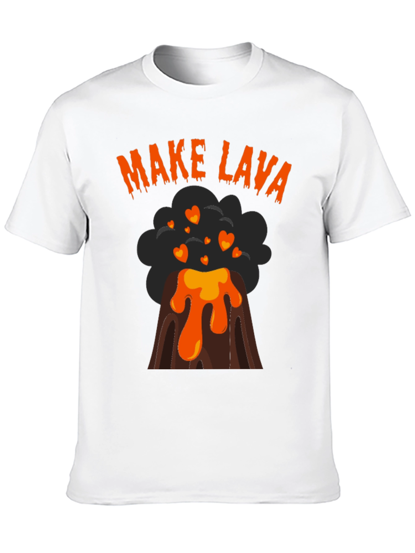 Make Lava Volcano Heart Graphic T-Shirt