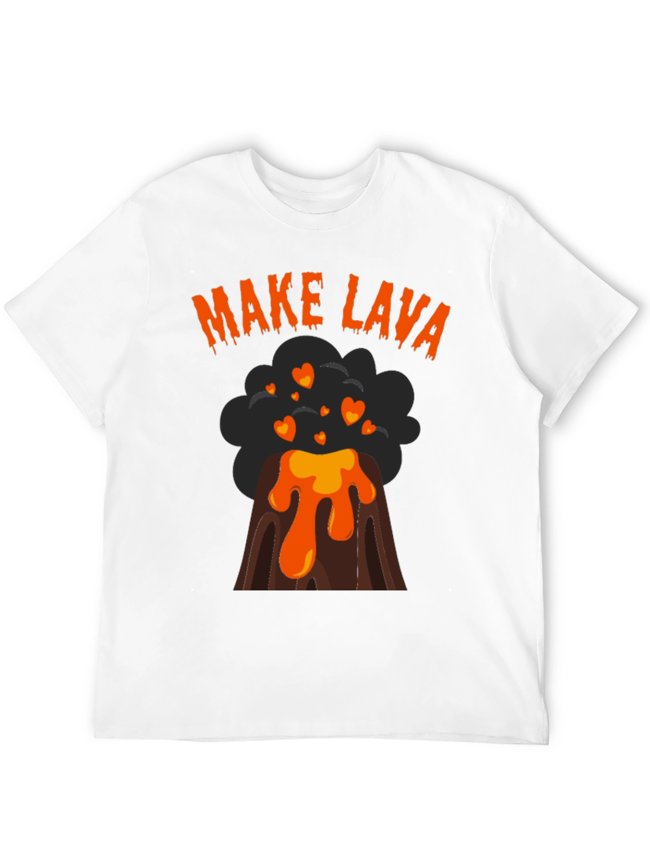 Make Lava Volcano Heart Graphic T-Shirt