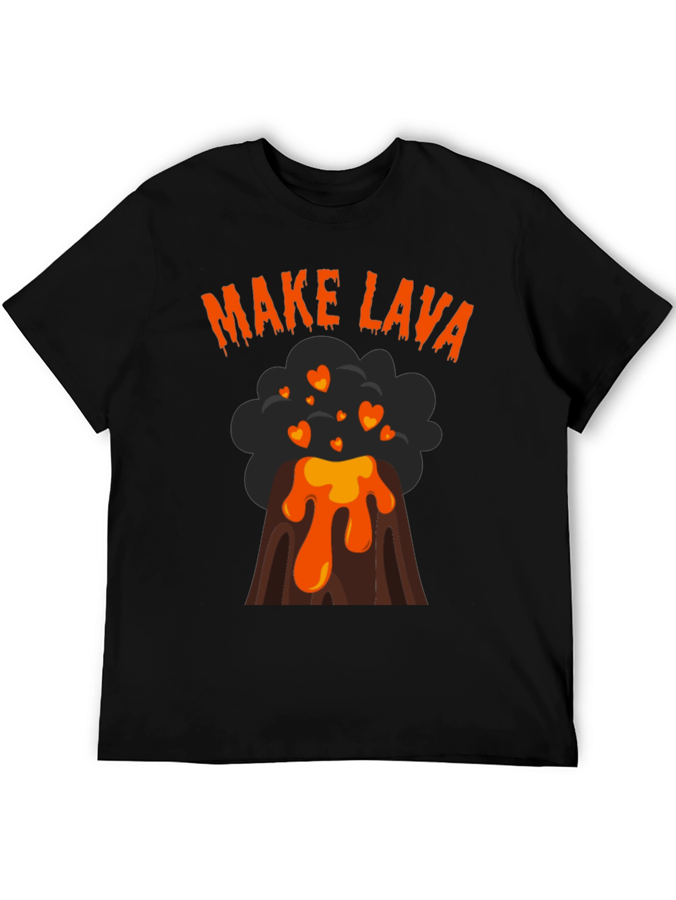 Make Lava Volcano Heart Graphic T-Shirt