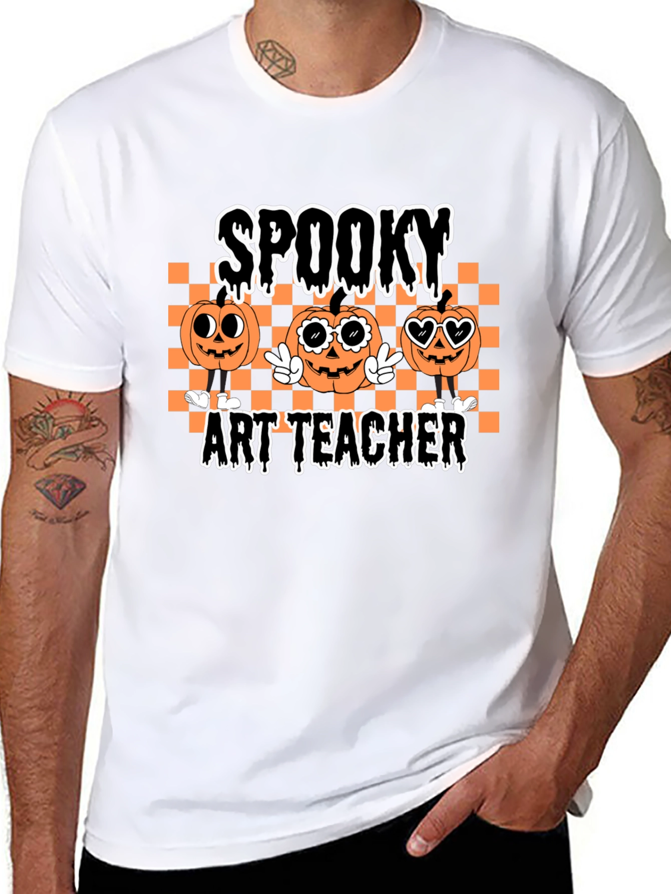 Spooky Art Teacher T-Shirt Halloween Pumpkin Graphic