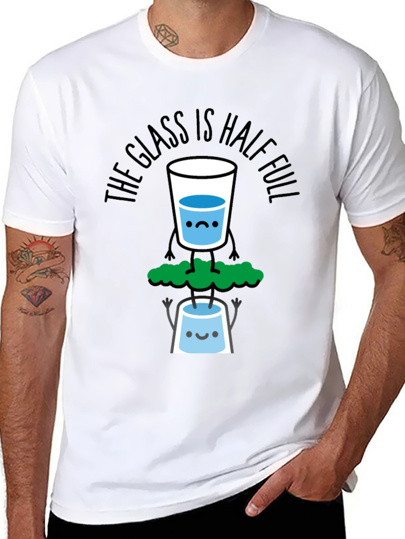 Optimistic Glass Half Full Graphic T-Shirt
