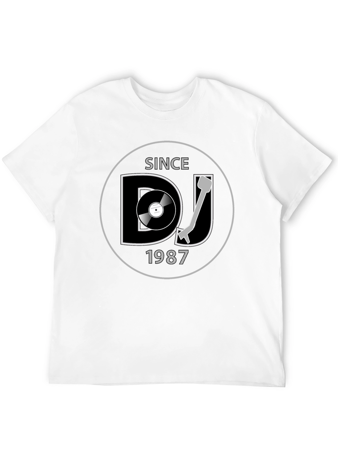 DJ Since 1987 Black T-Shirt Music Lover Gift