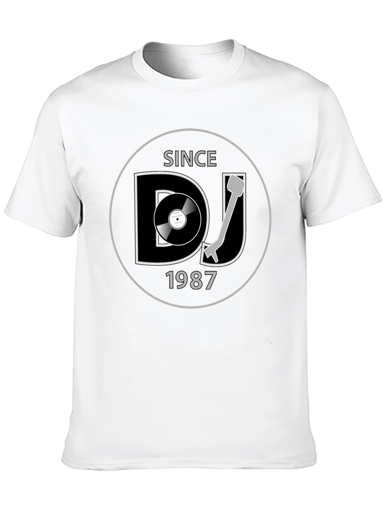 DJ Since 1987 Black T-Shirt Music Lover Gift