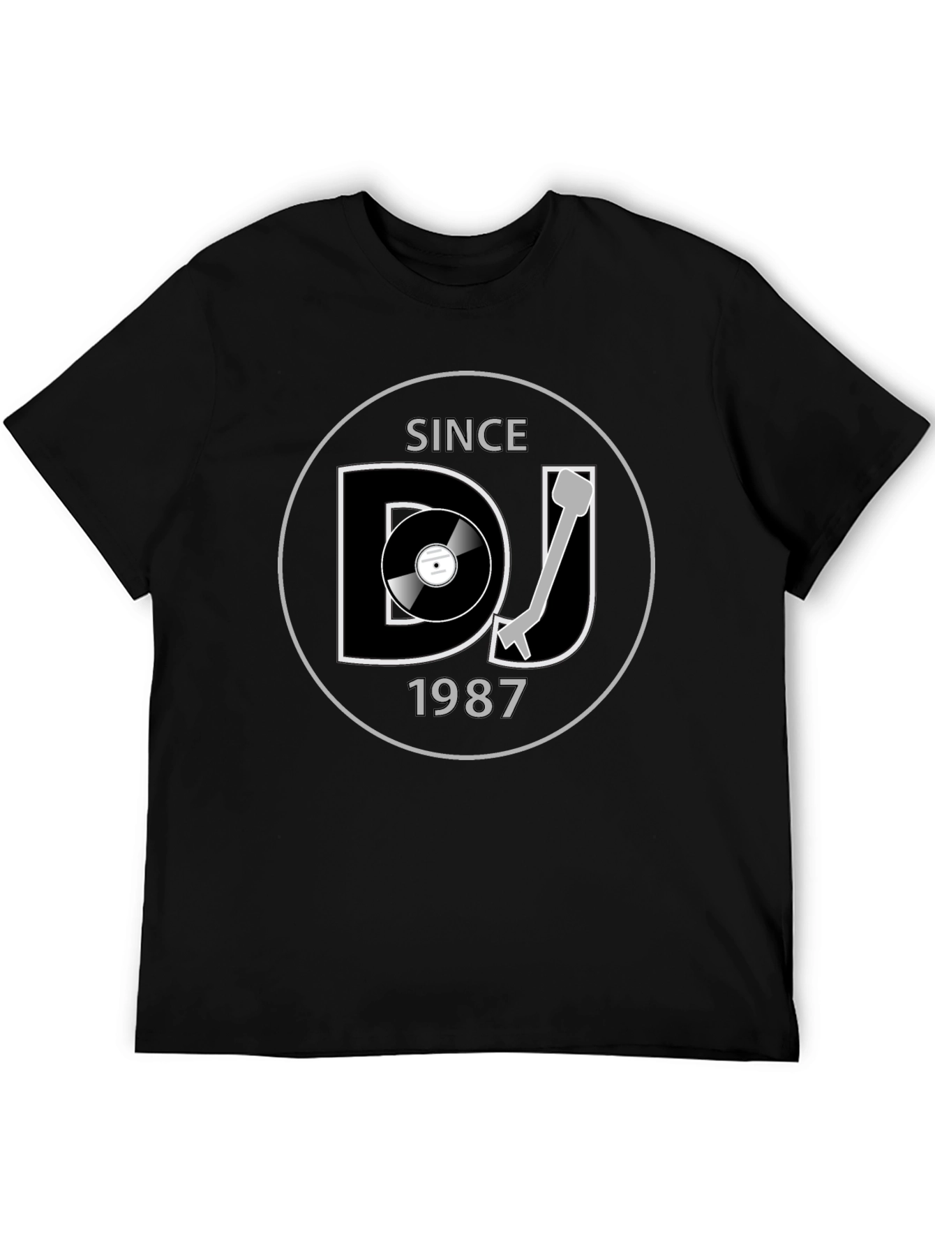 DJ Since 1987 Black T-Shirt Music Lover Gift