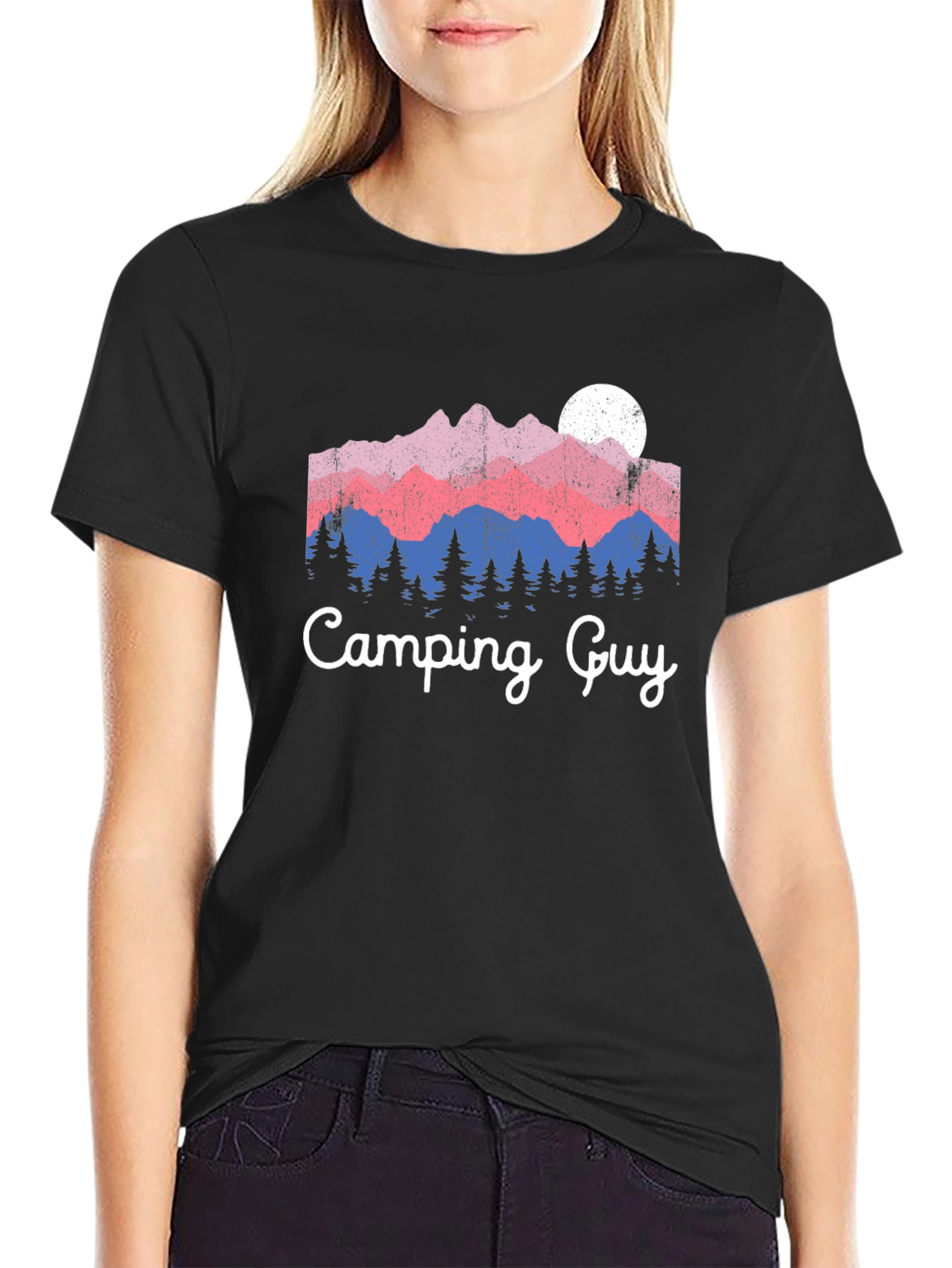 Camping Guy Graphic Tee - Mountain Scene