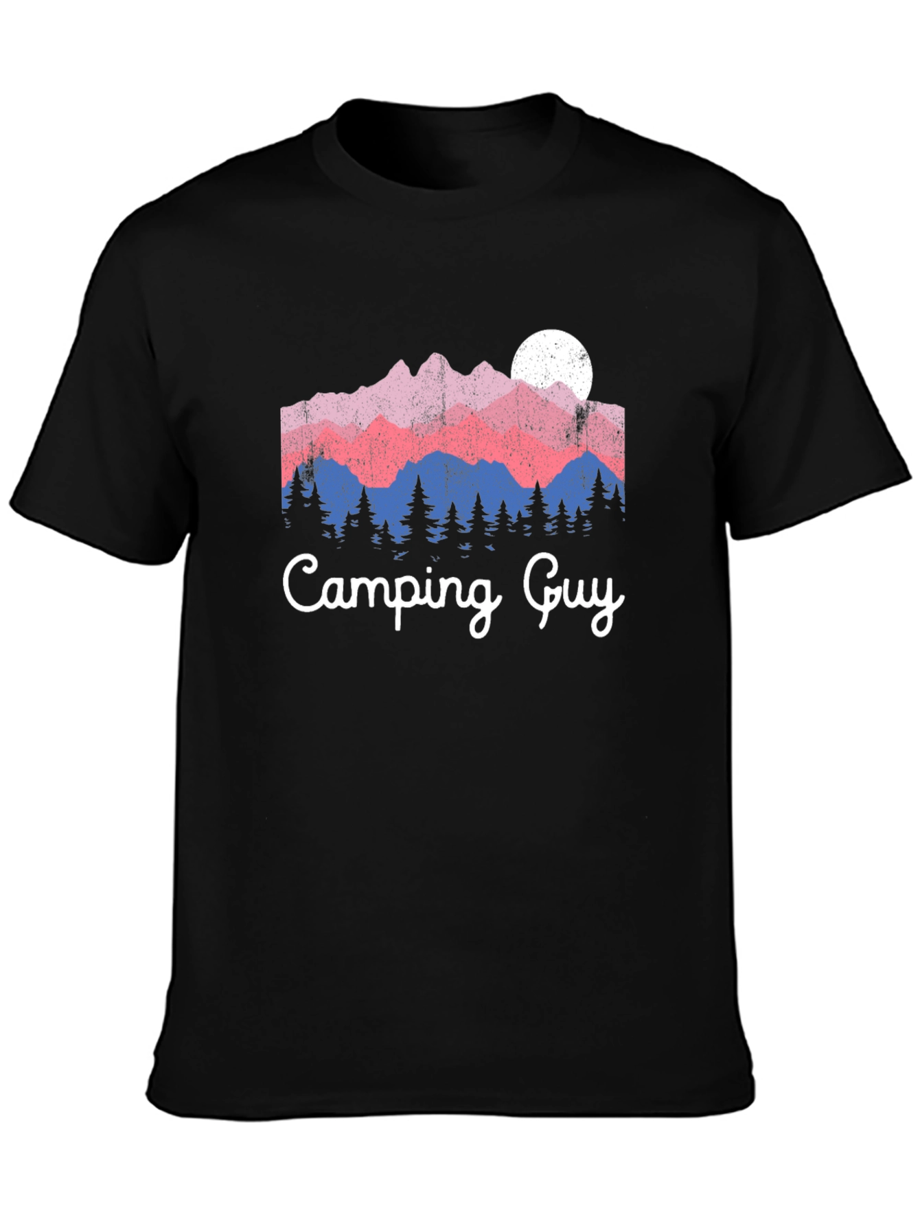 Camping Guy Graphic Tee - Mountain Scene