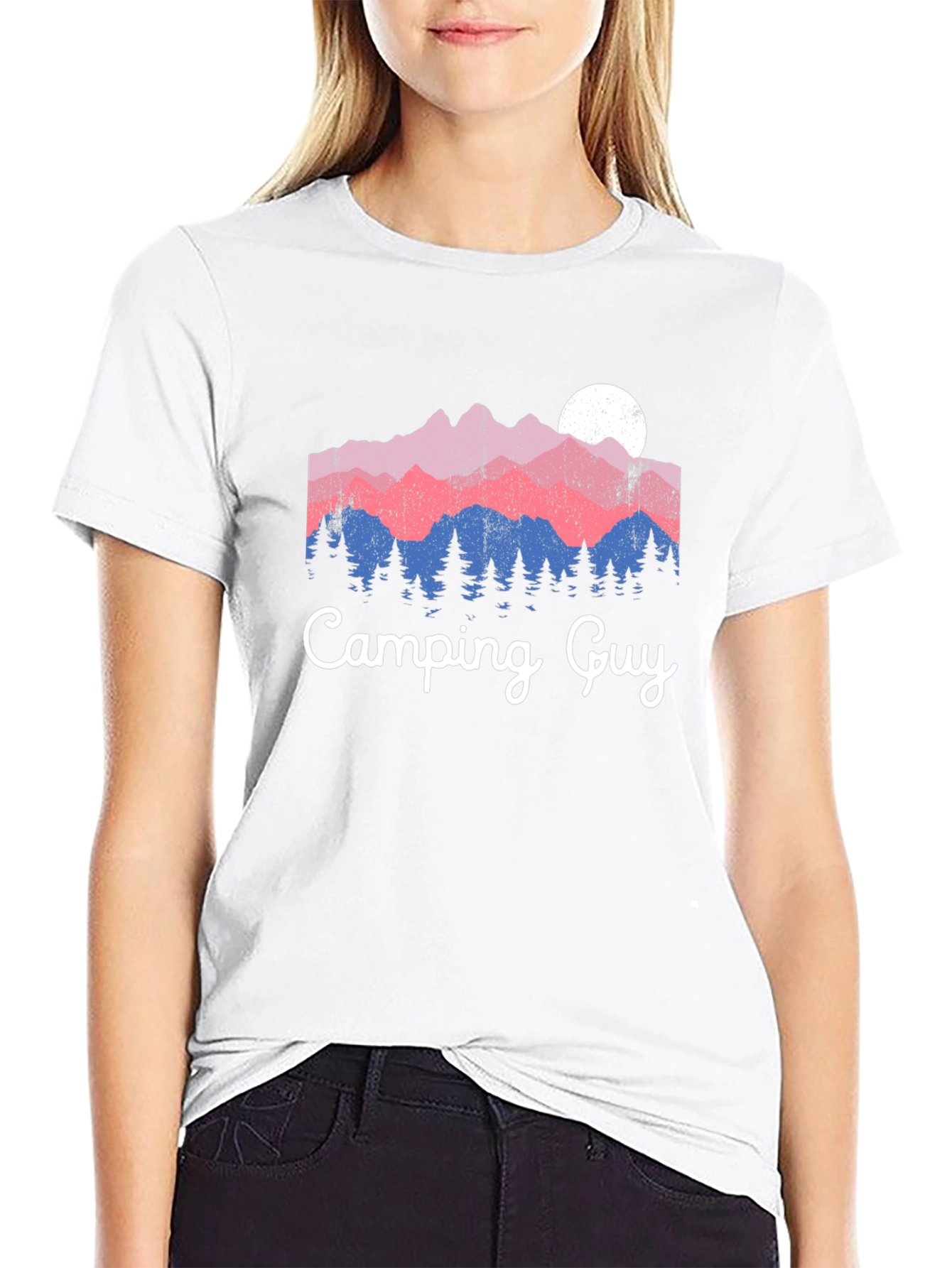 Camping Guy Graphic Tee - Mountain Scene