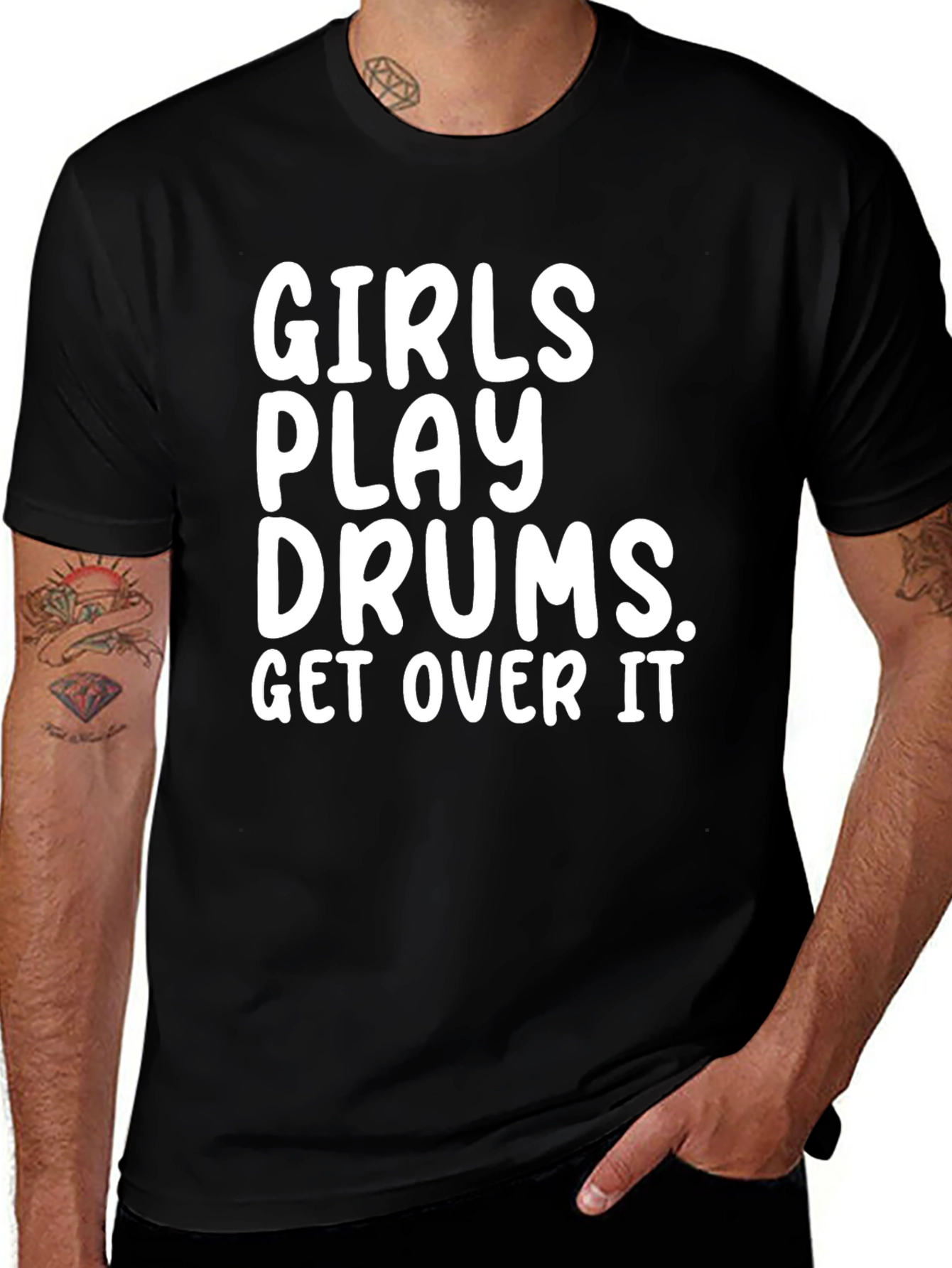 Girls Play Drums Graphic Tee