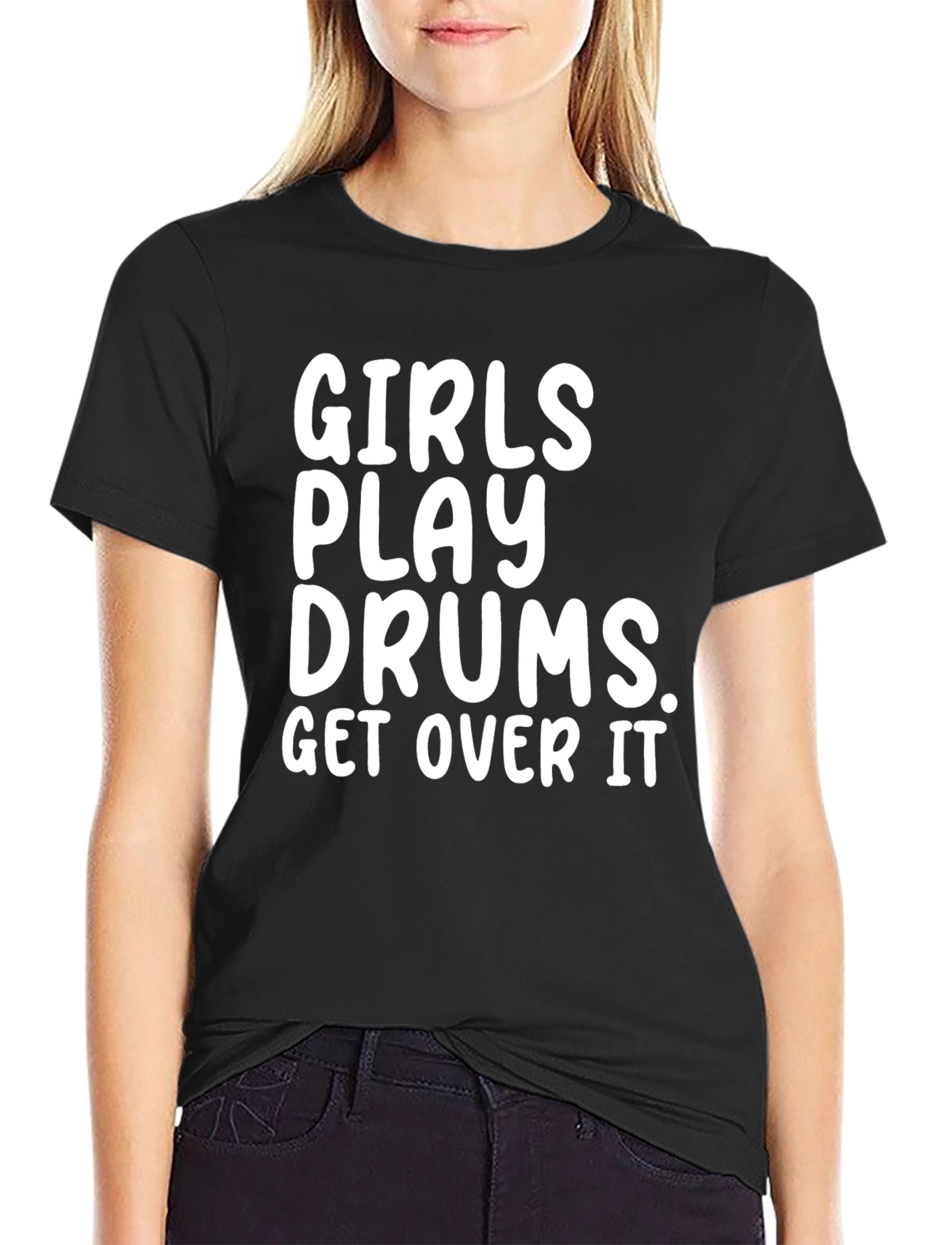 Girls Play Drums Graphic Tee