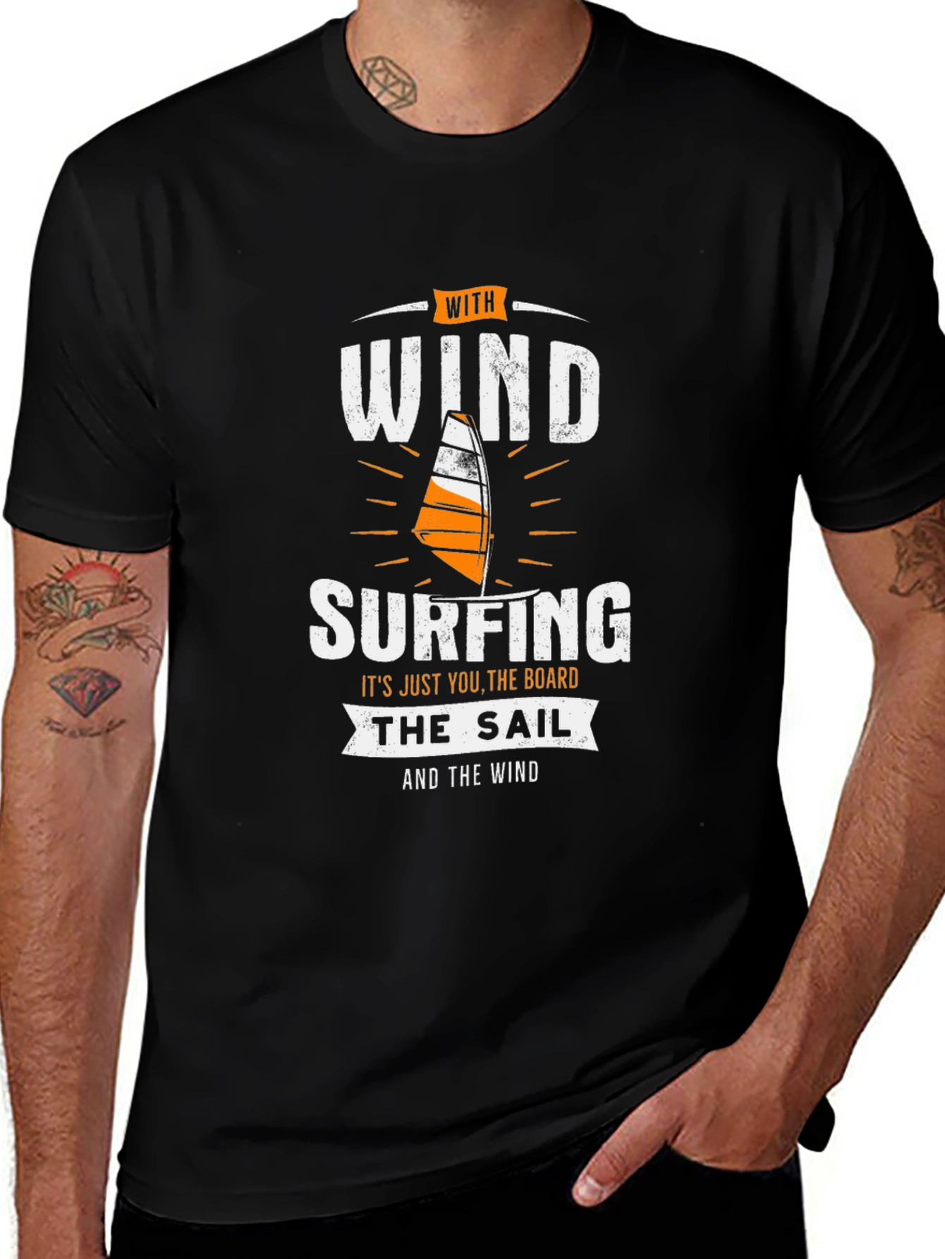 Windsurfing T-Shirt - Board Sail and Wind