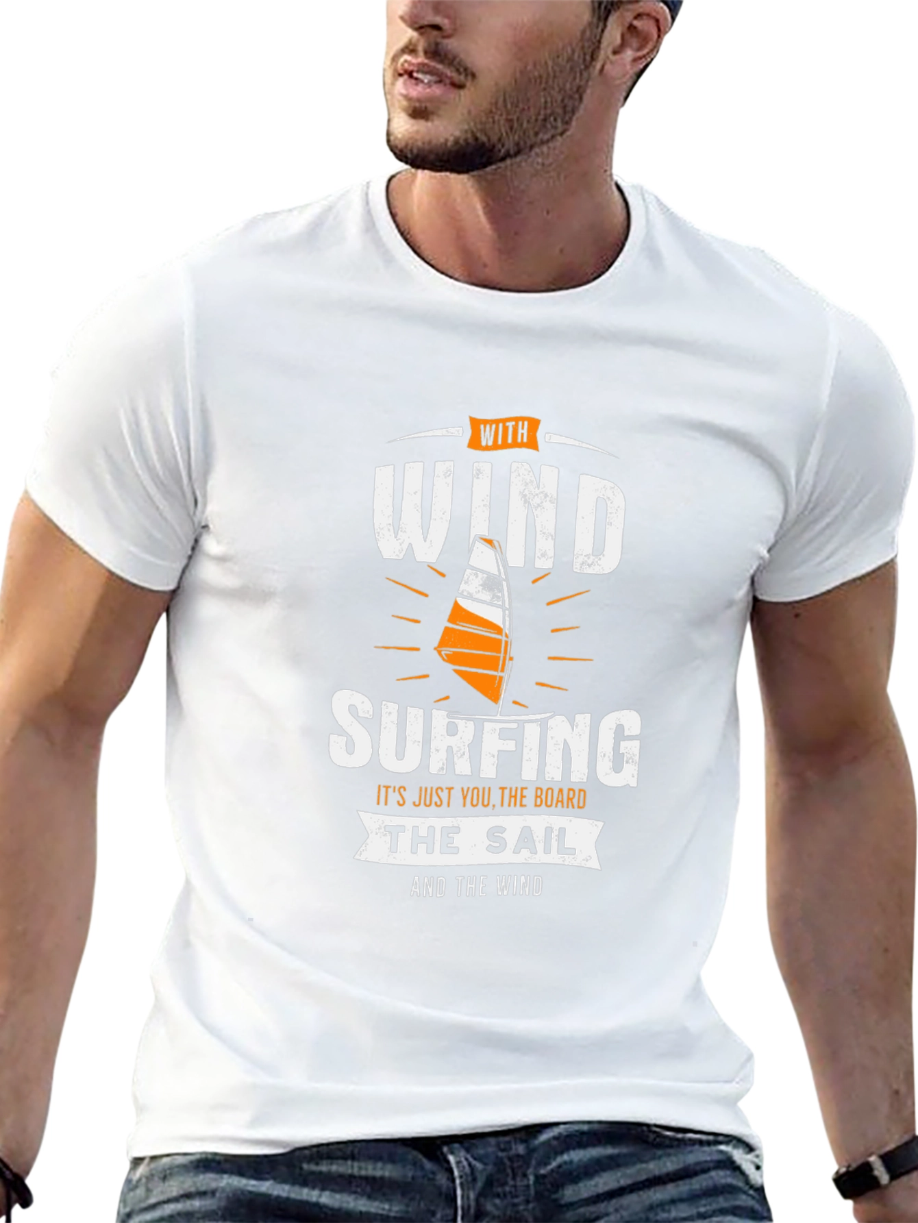 Windsurfing T-Shirt - Board Sail and Wind