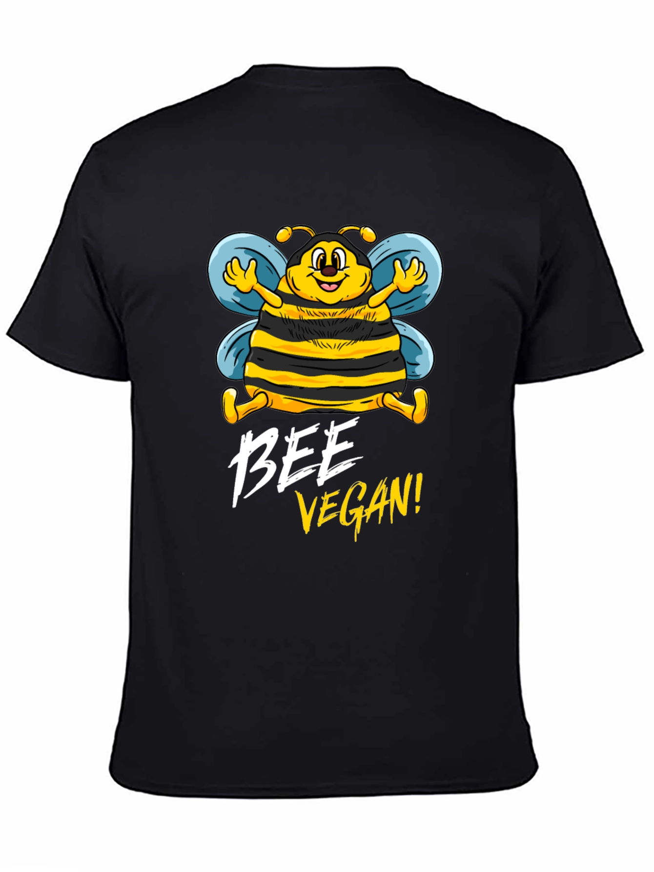 Bee Vegan Black Graphic T-Shirt