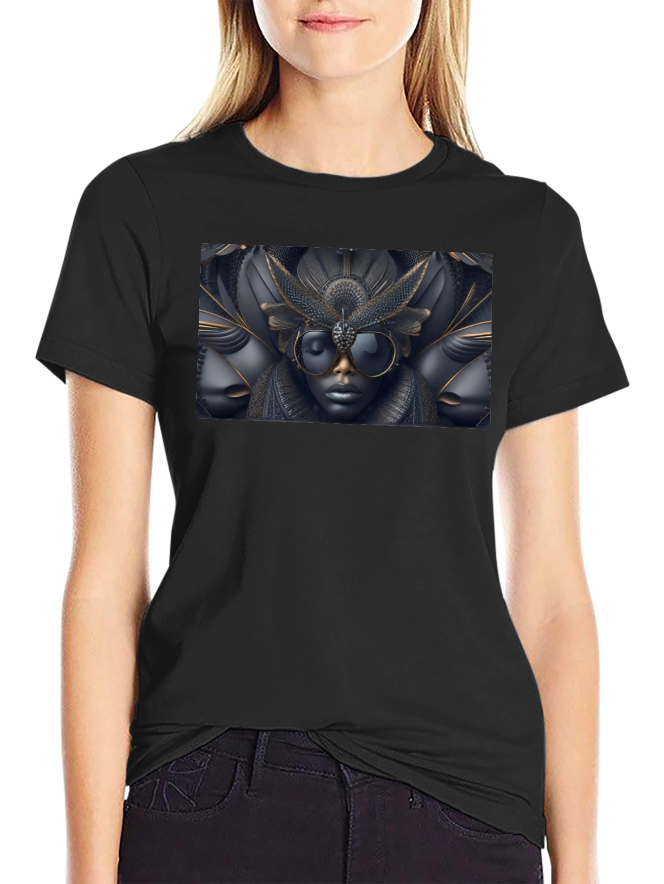 Abstract Art Graphic Black T-Shirt