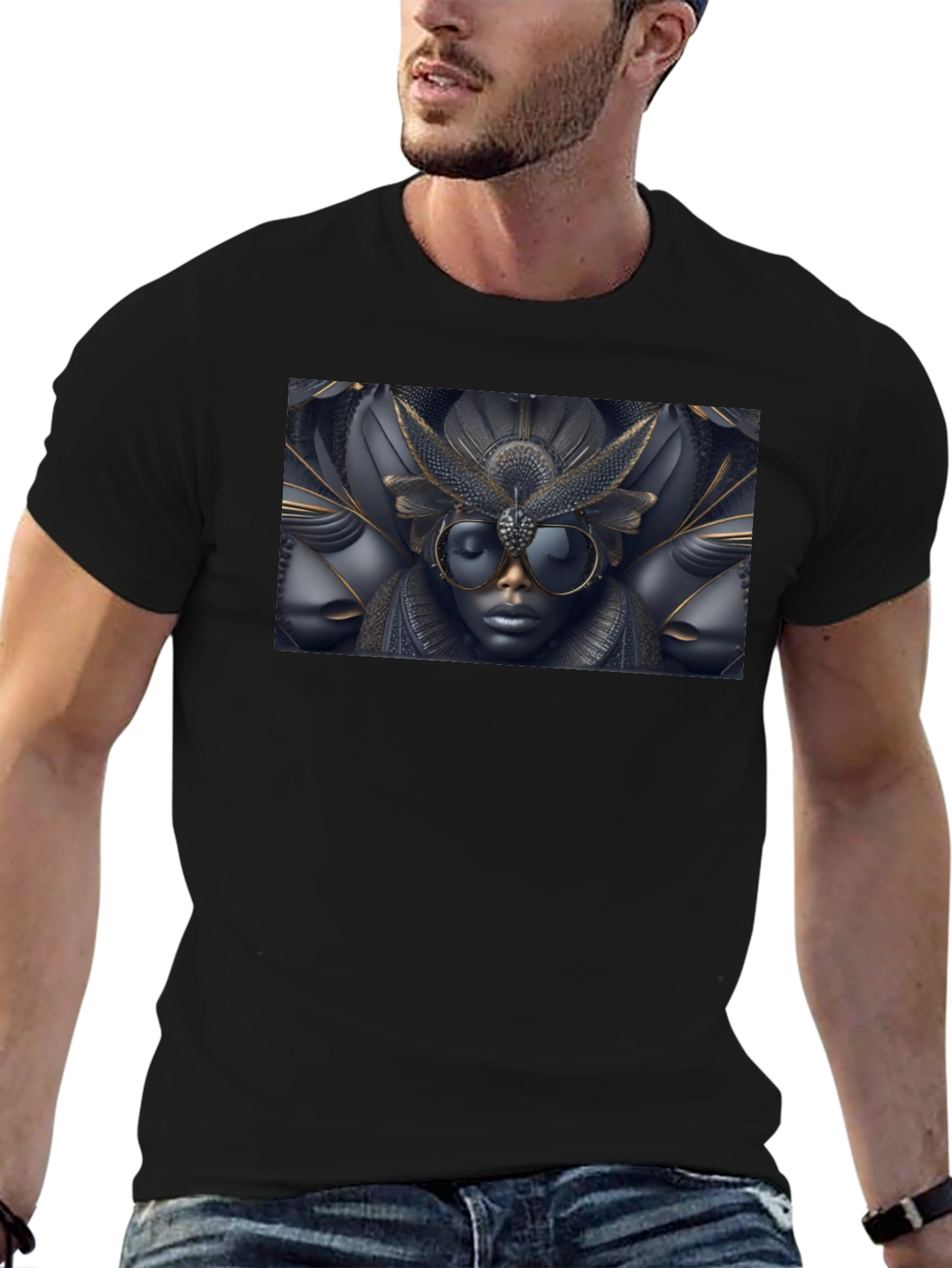Abstract Art Graphic Black T-Shirt