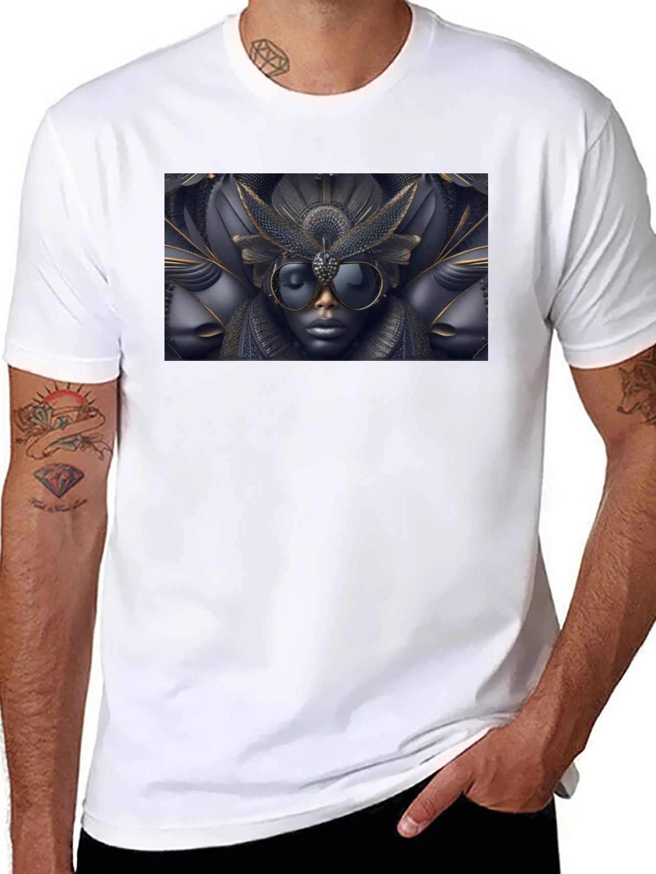 Abstract Art Graphic Black T-Shirt