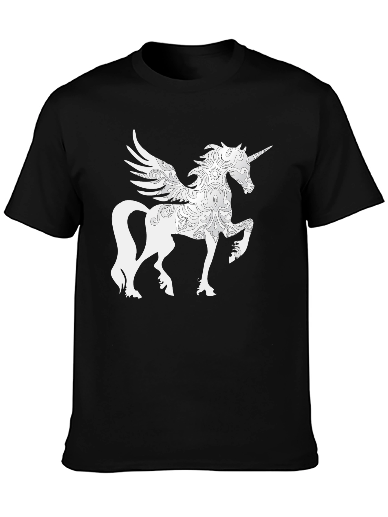 Unicorn Pegasus Graphic Tee - Black