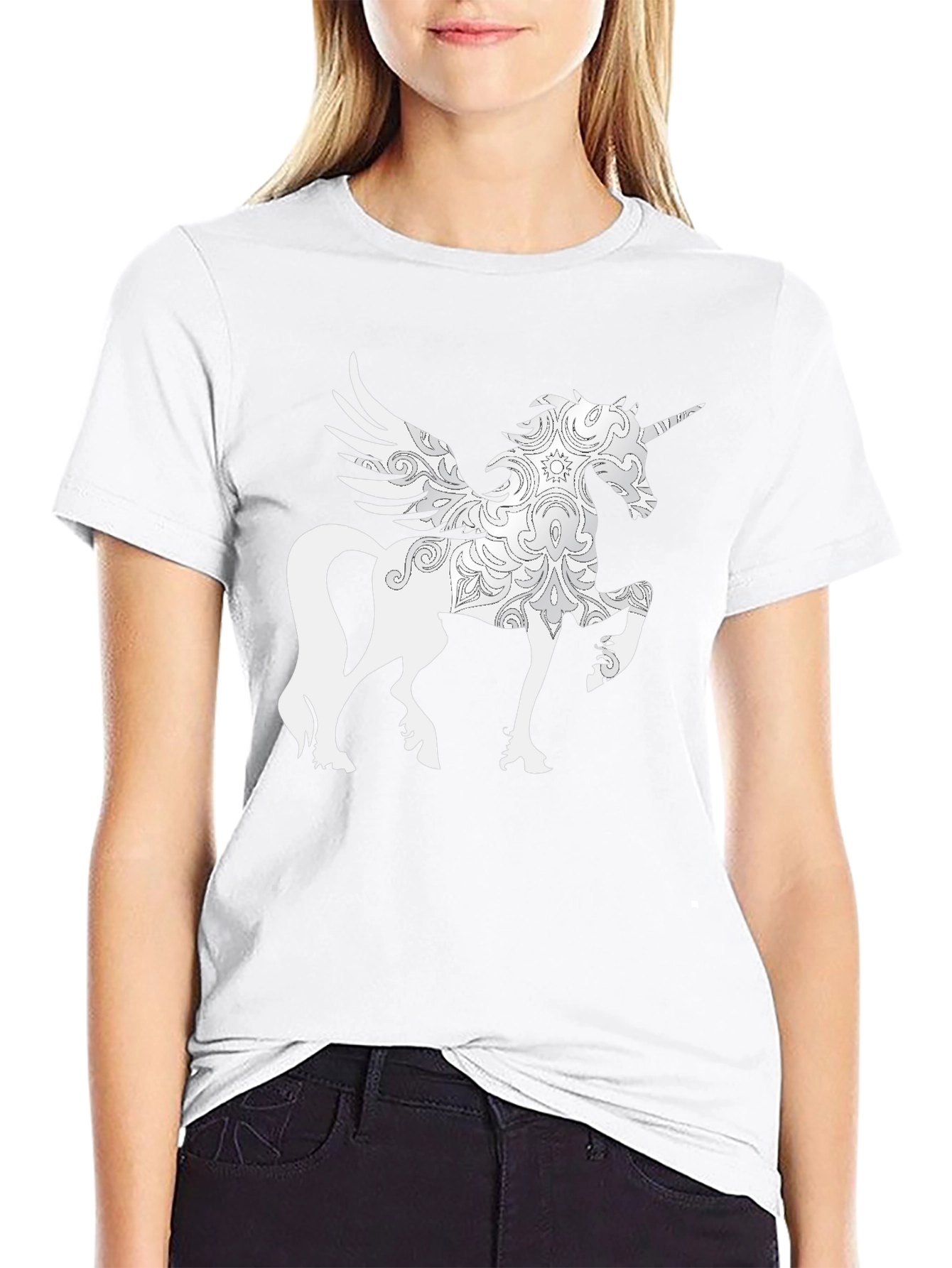 Unicorn Pegasus Graphic Tee - Black