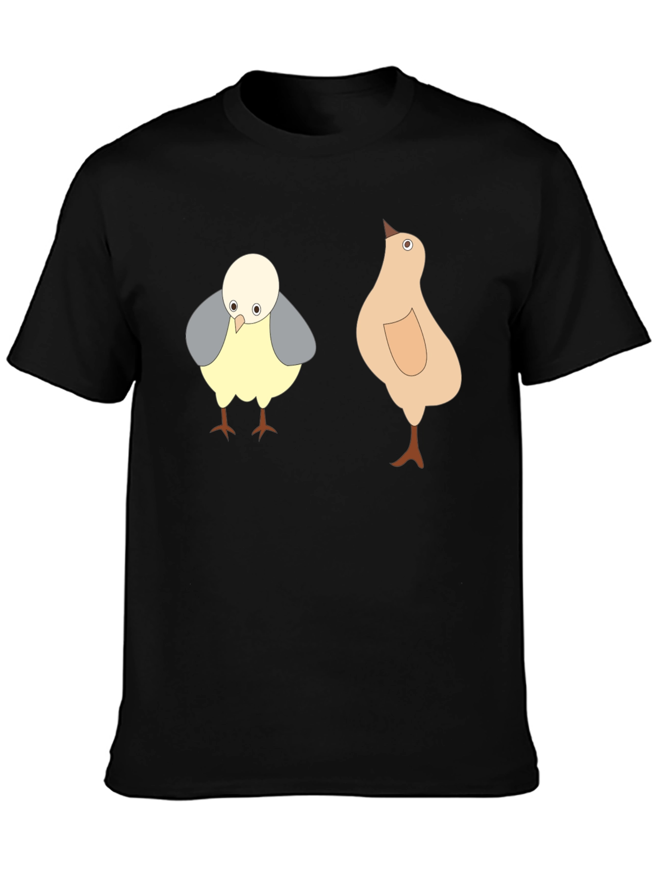 Cartoon Chick Black T-Shirt