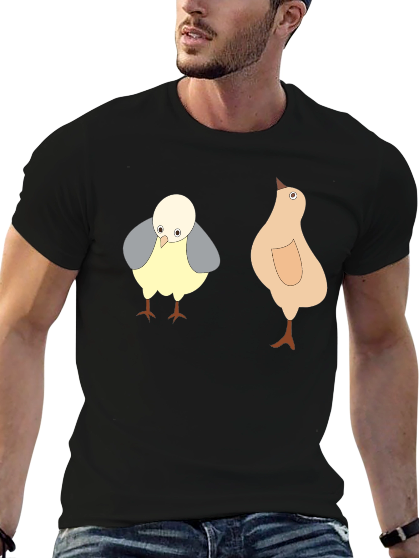 Cartoon Chick Black T-Shirt
