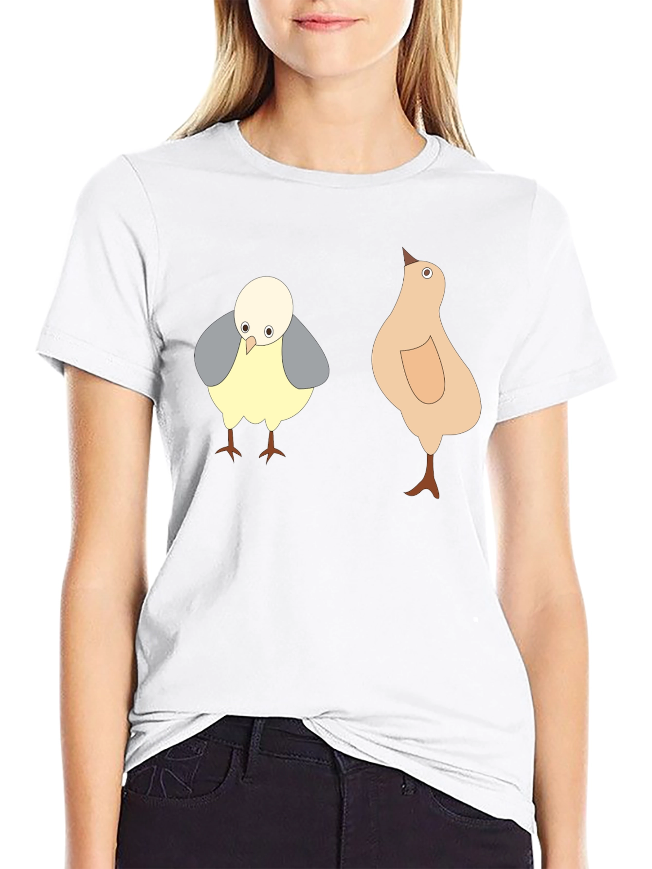Cartoon Chick Black T-Shirt