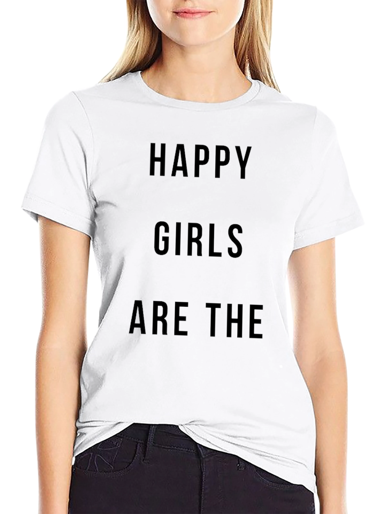 Happy Girls T-Shirt - Black Graphic Tee