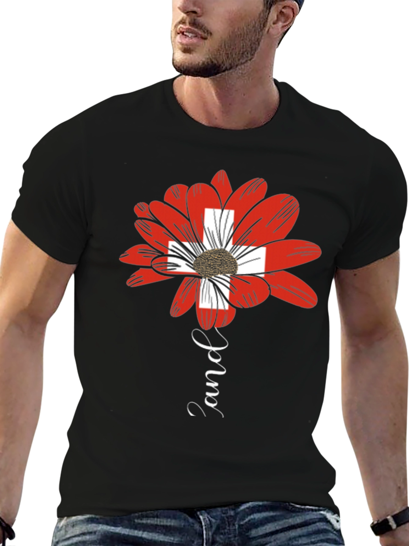 Swiss Flower T-Shirt - Modern Graphic Tee