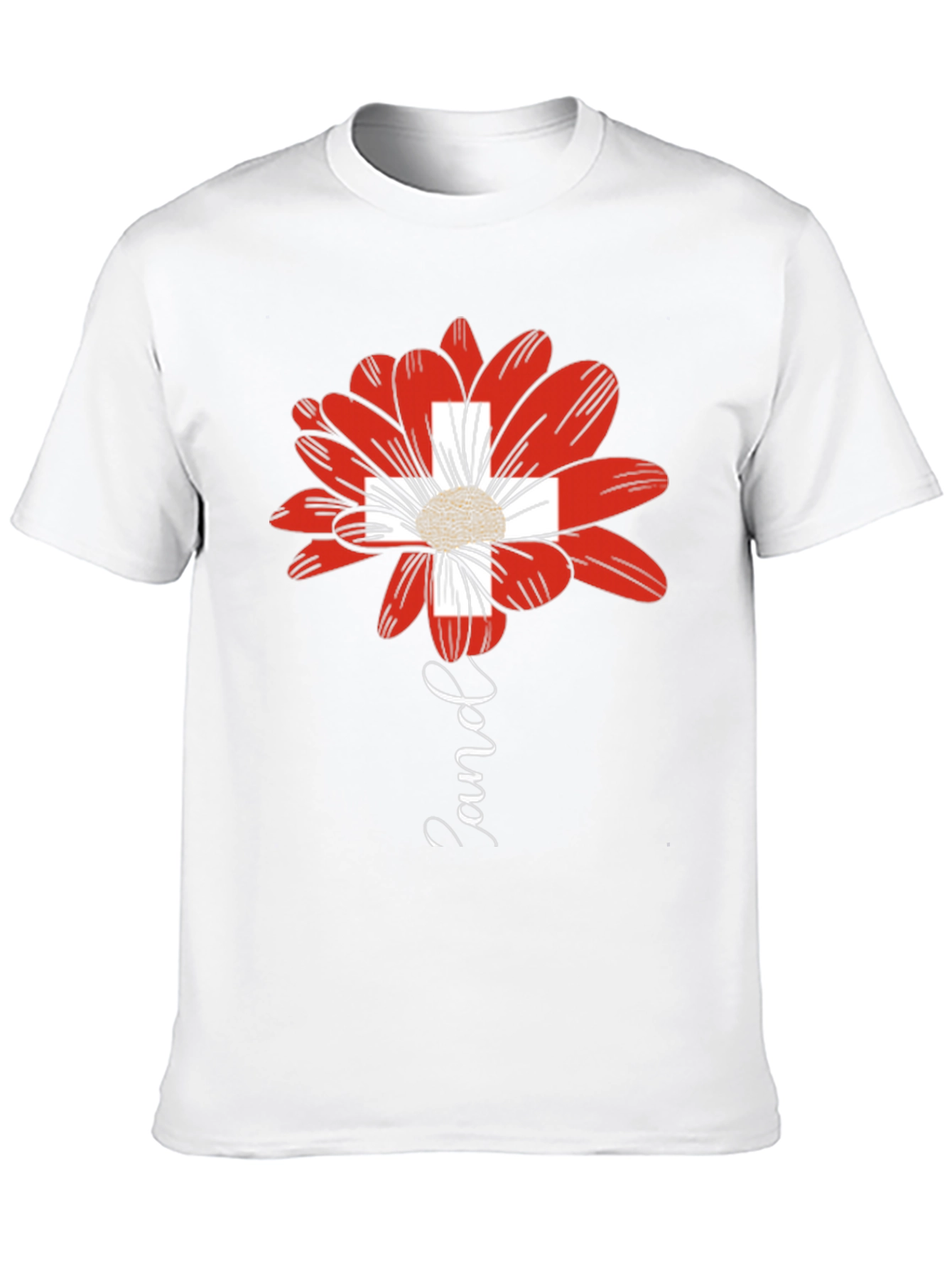 Swiss Flower T-Shirt - Modern Graphic Tee