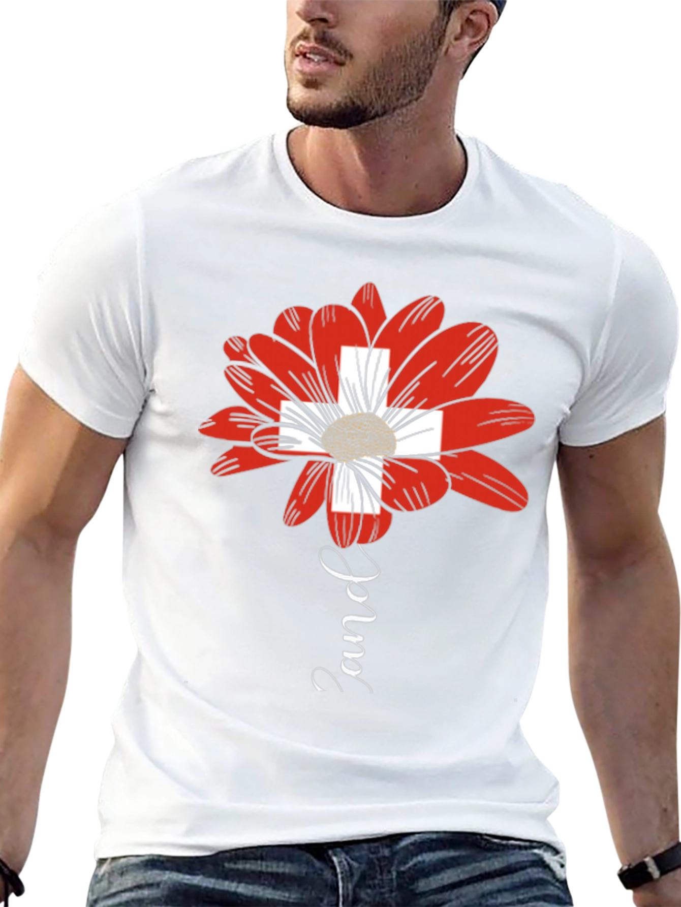 Swiss Flower T-Shirt - Modern Graphic Tee
