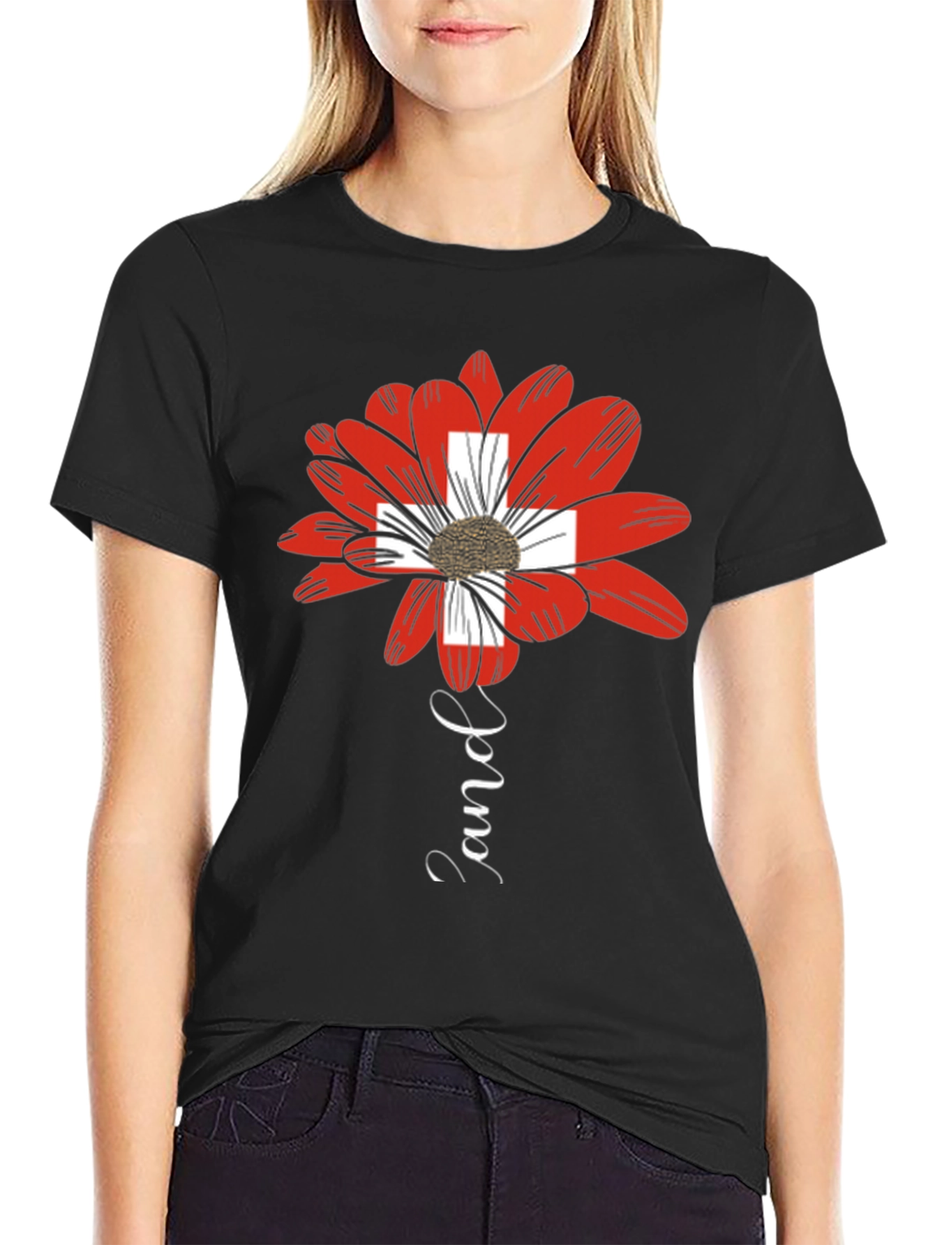 Swiss Flower T-Shirt - Modern Graphic Tee