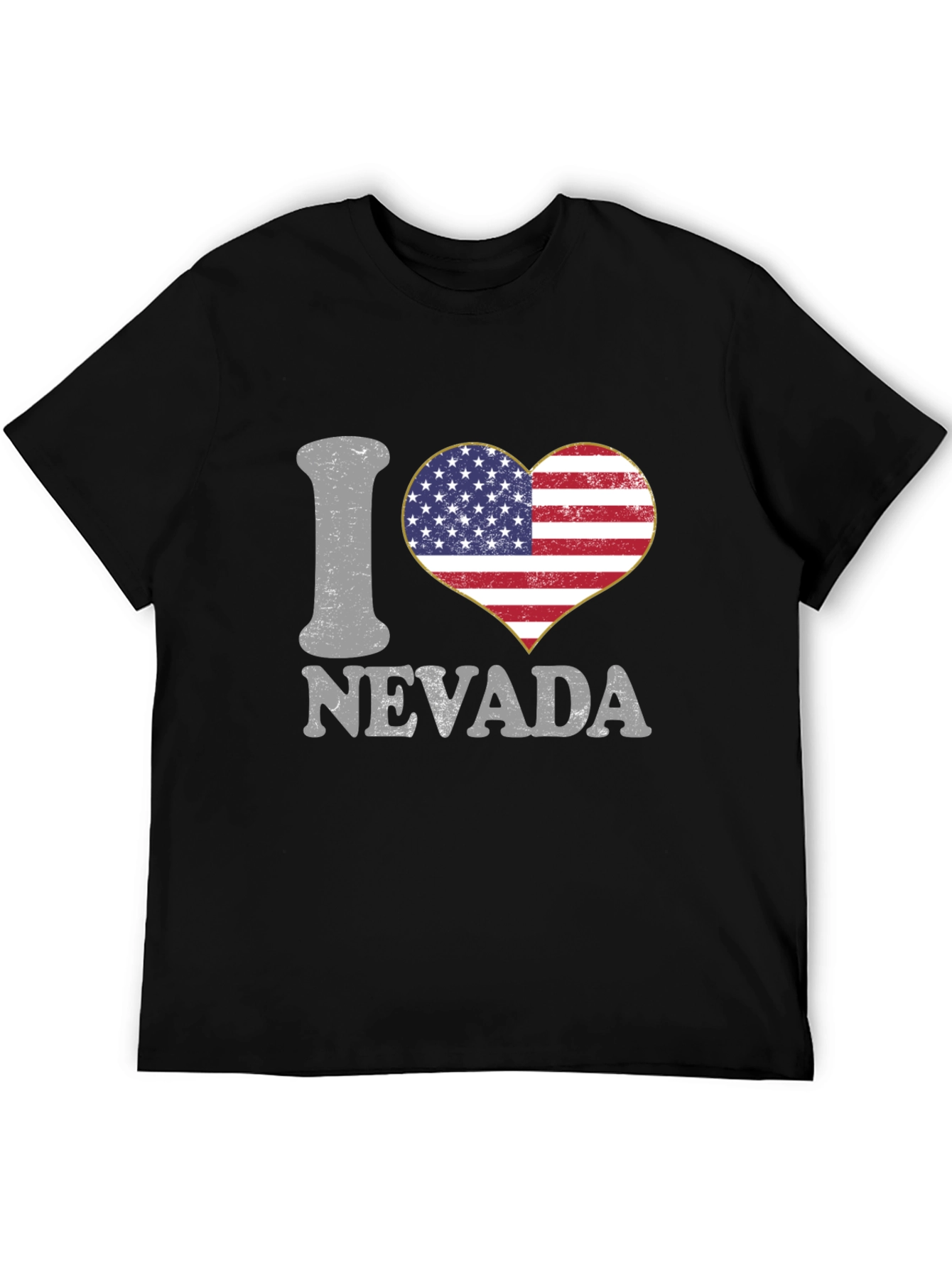 I Love Nevada USA Flag Heart Graphic Tee